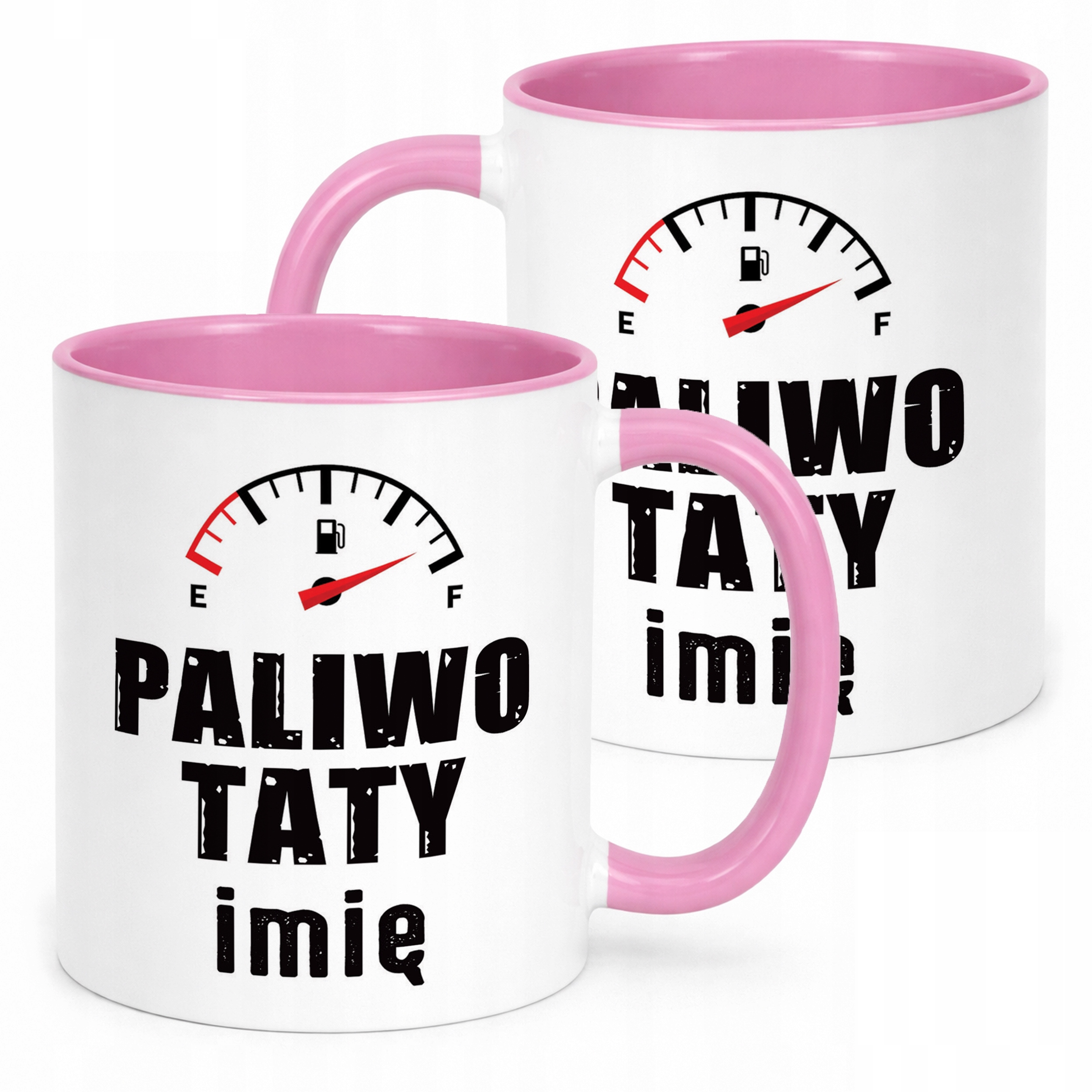 Kubek Różowy Personalizowany Dzień Ojca Paliwo Taty Prezent