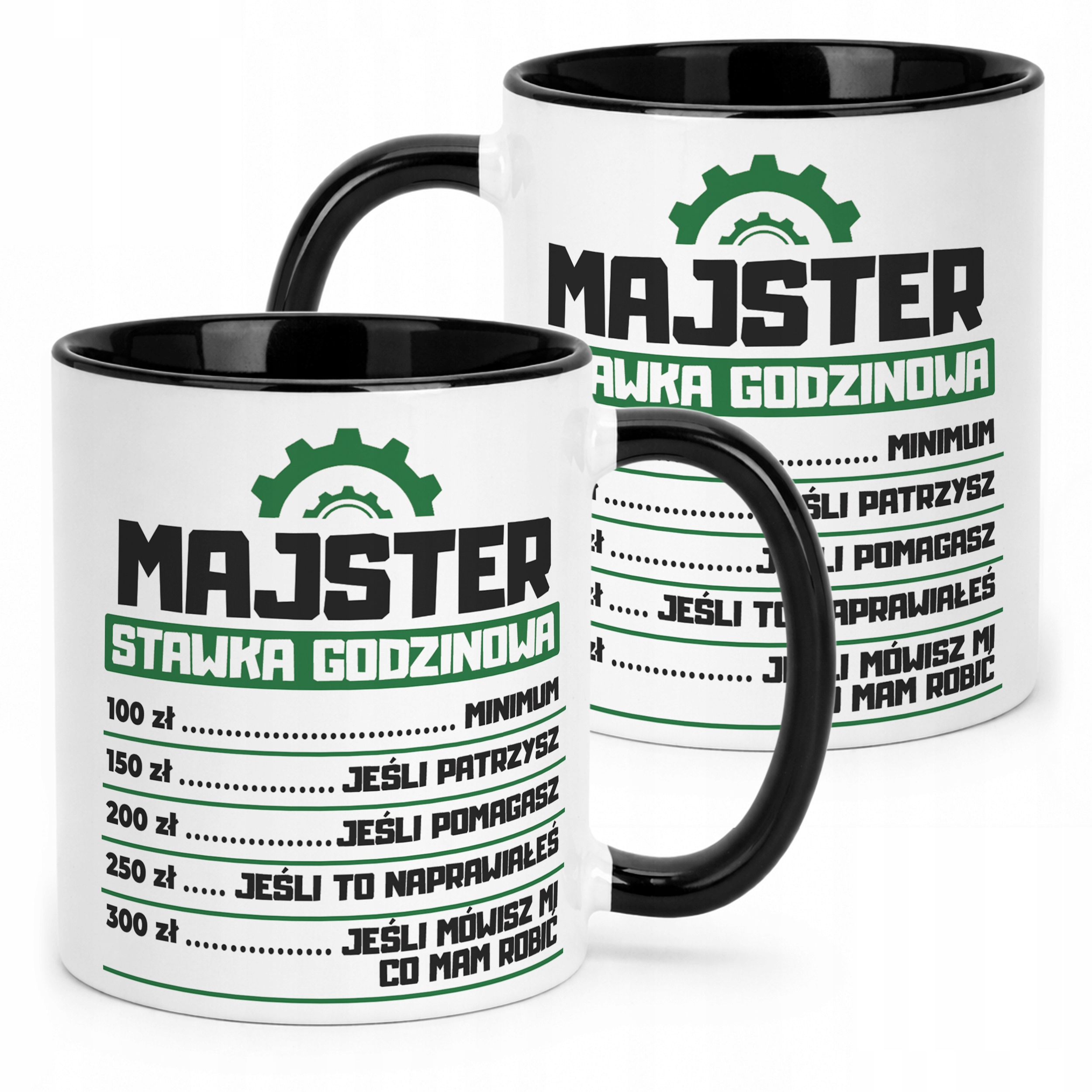 Kubek Czarny Majster Stawka Godzinowa Zabawny Prezent Upominek
