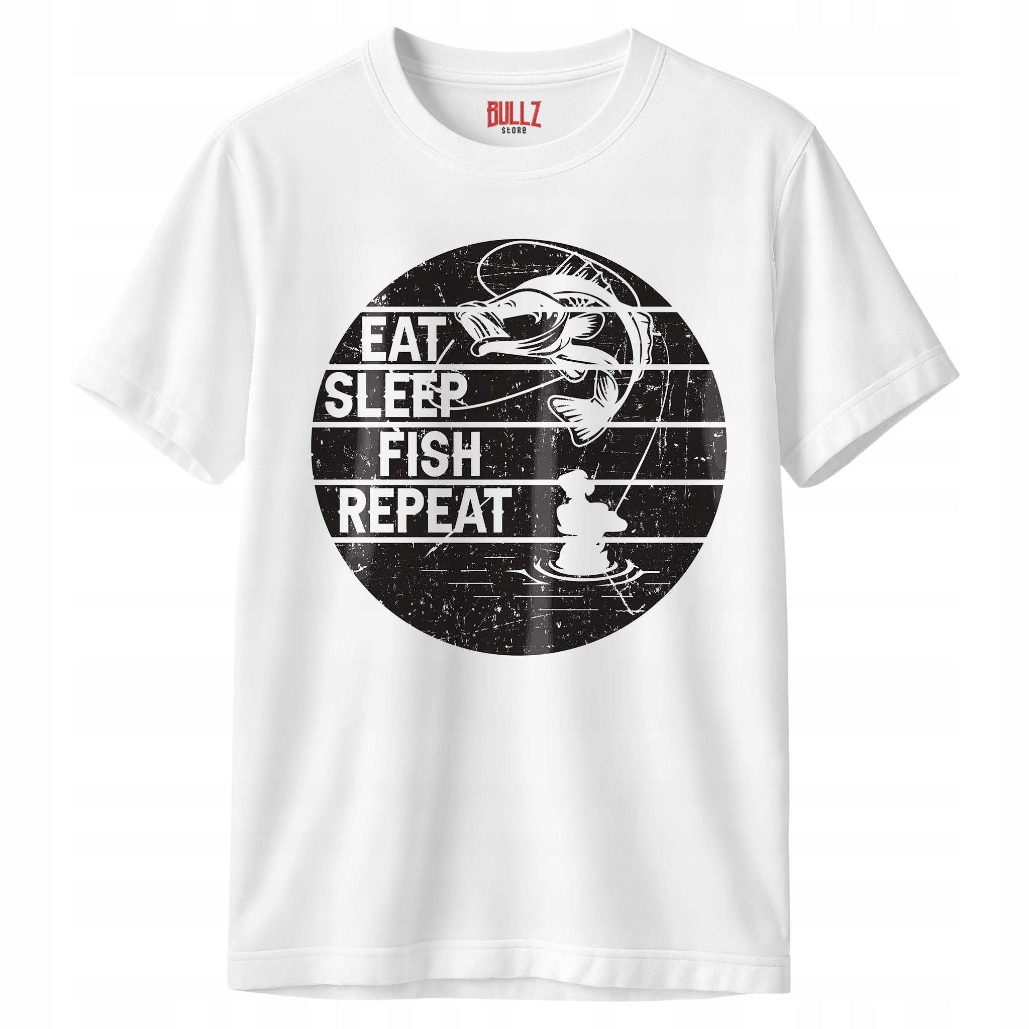 Koszulka biała męska Dla Wędkarza Wędkowanie Ryby Prezent