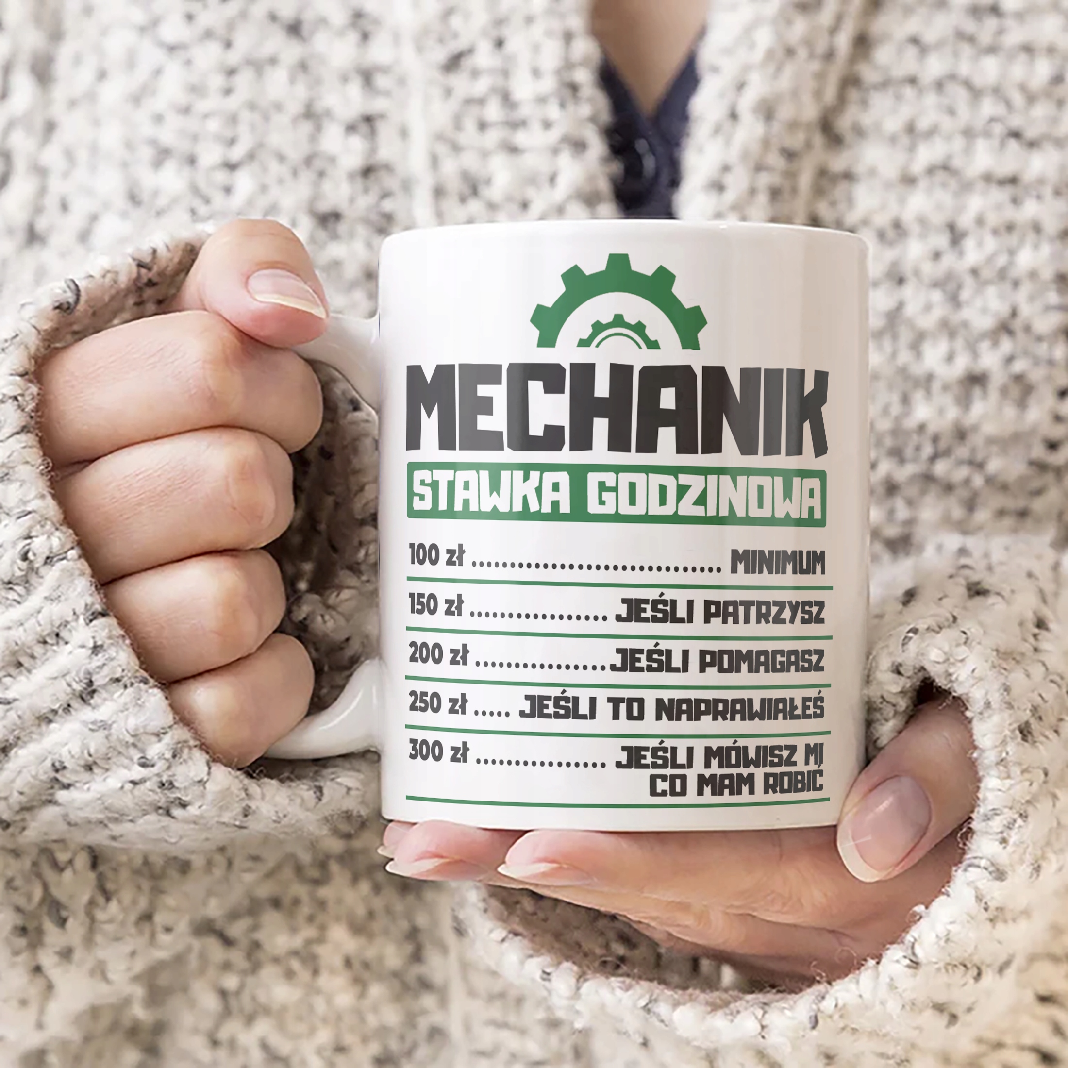 Kubek ceramiczny Mechanik Stawka Godzinowa Zabawny Prezent Upominek