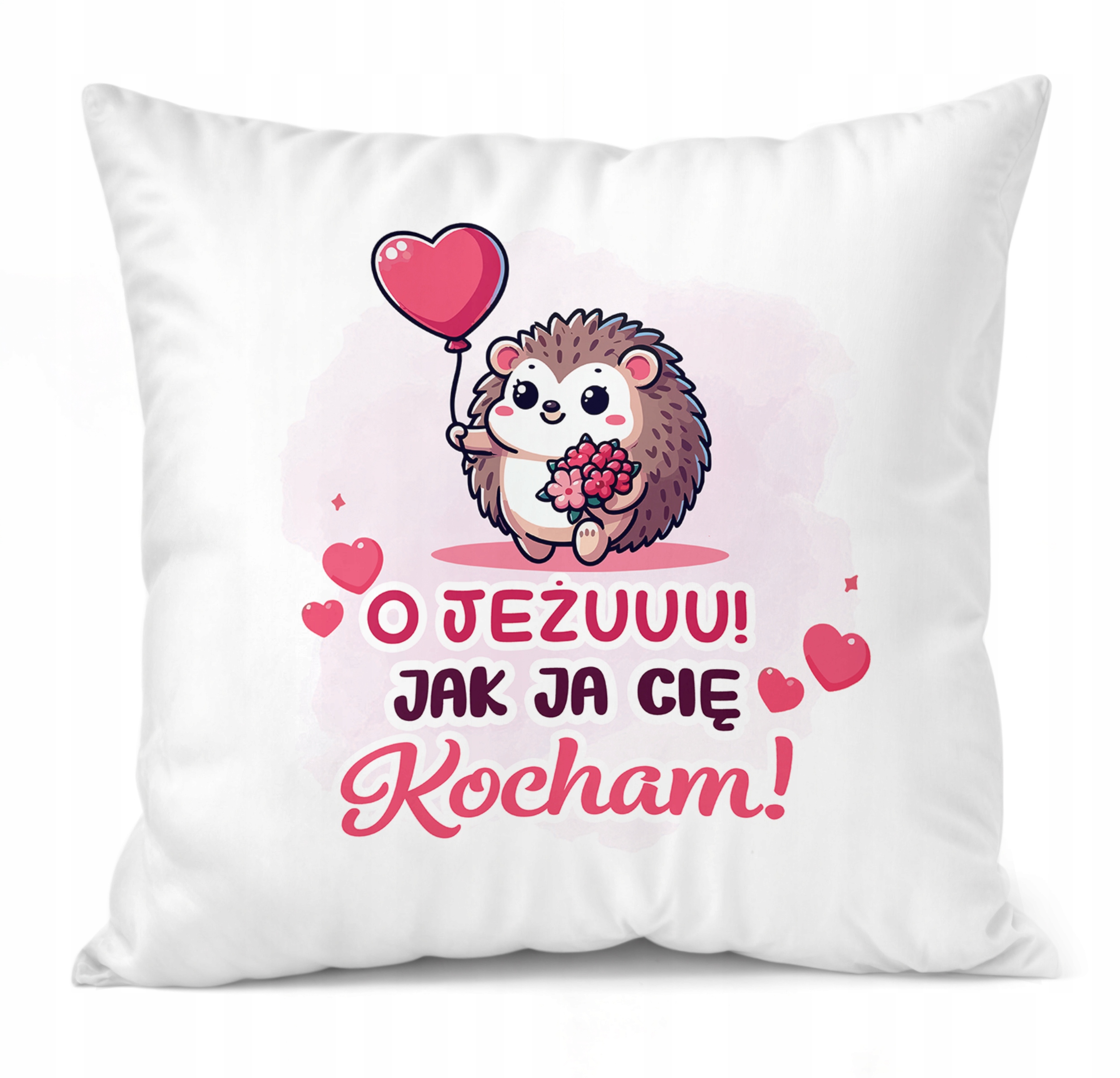 Zestaw Kubek + Poduszka 38×38 cm Walentynki Jeżu Jak Ja Cię Kocham Prezent