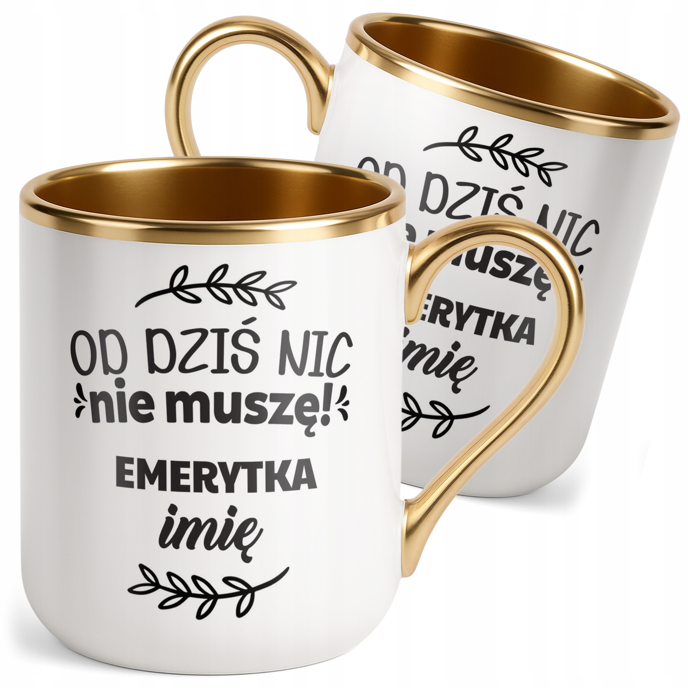 Kubek Premium Złoty Personalizowany z okazji Emerytury Prezent