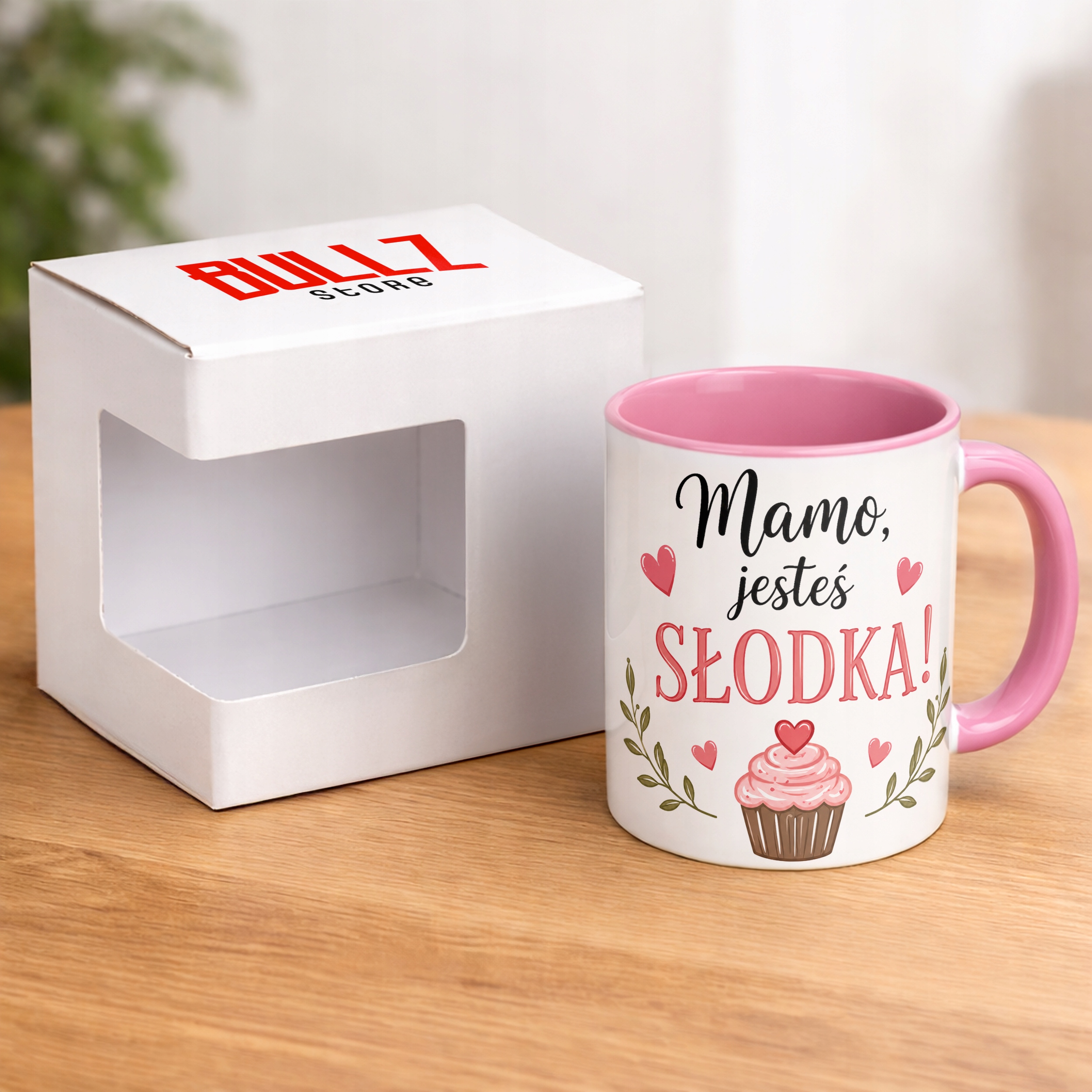 Kubek dla mamy różowy prezent na Dzień Matki elegancki prezent dla mamy