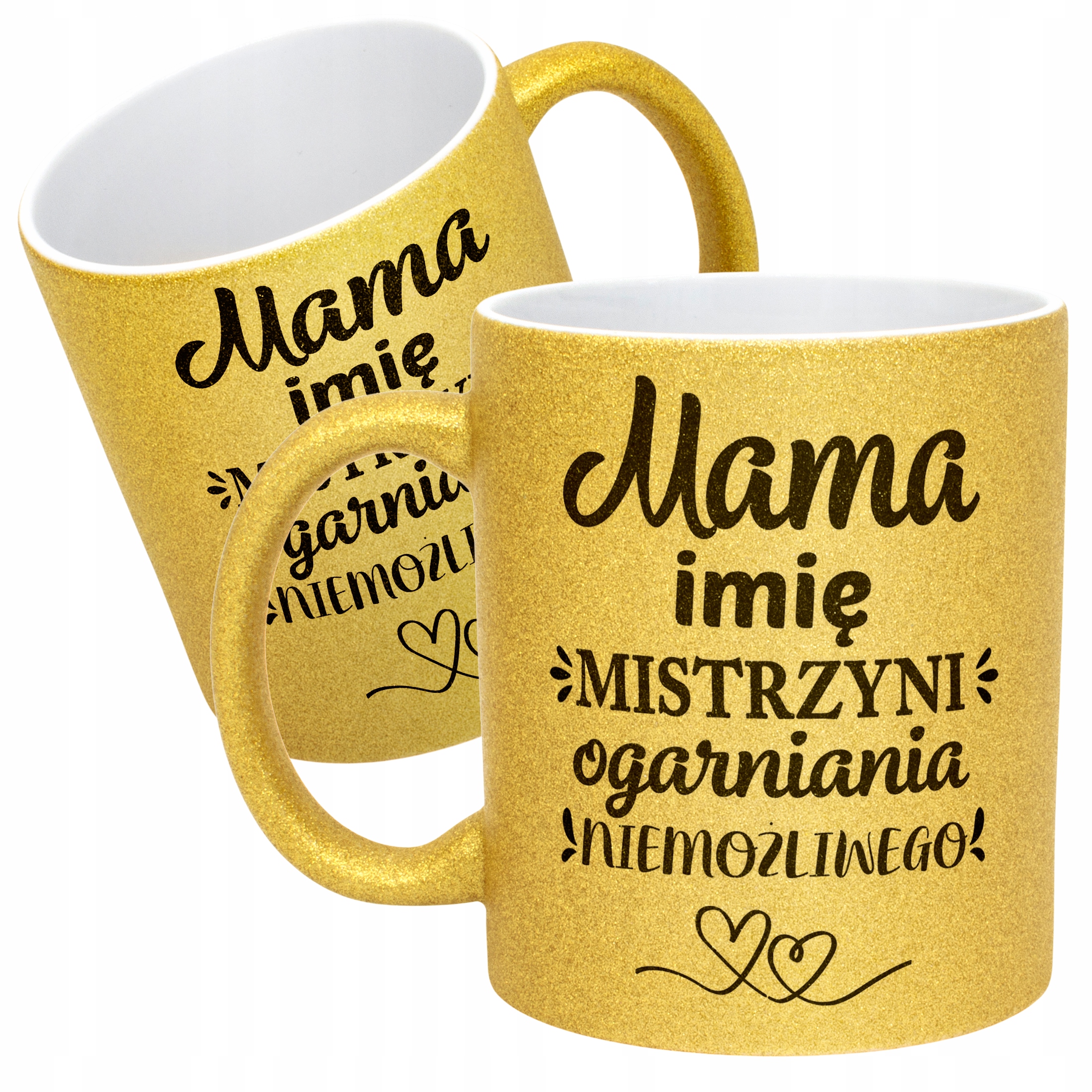 Złoty kubek brokatowy Personalizowany Dzień Matki Dla Mamy Prezent