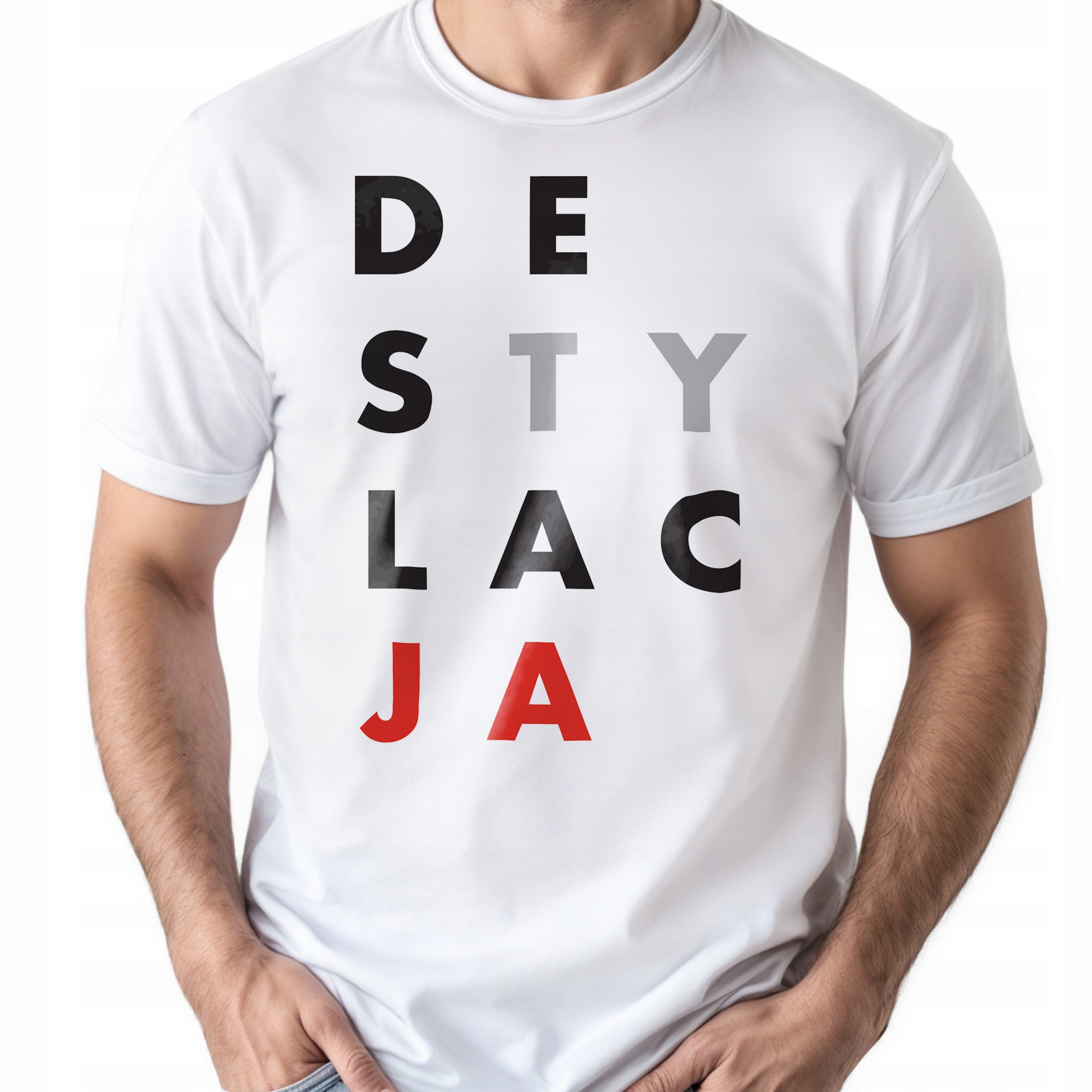 Koszulka biała męska Destylacja Zabawny Prezent Upominek