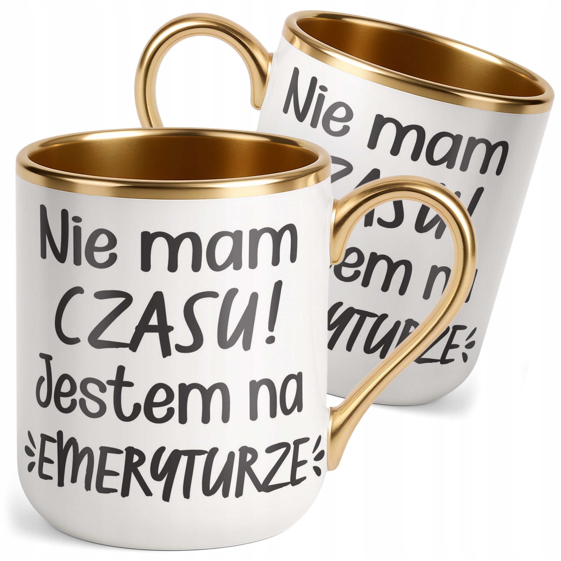 Kubek Premium Złoty Z okazji Emerytury Dla Emeryta Emerytki Prezent