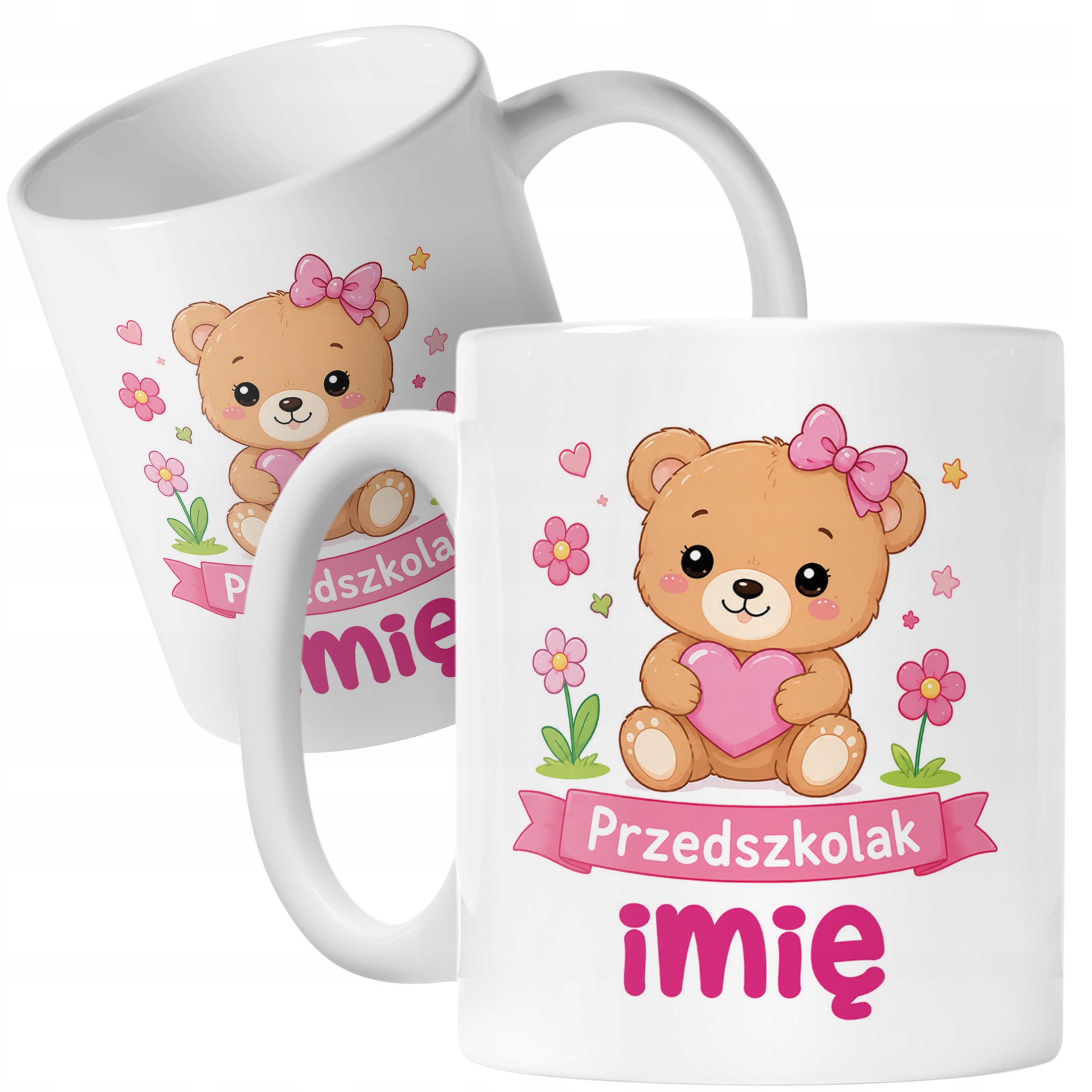 Biały Kubek z nadrukiem personalizowany Przedszkolak Szkoła Dla Dzieci