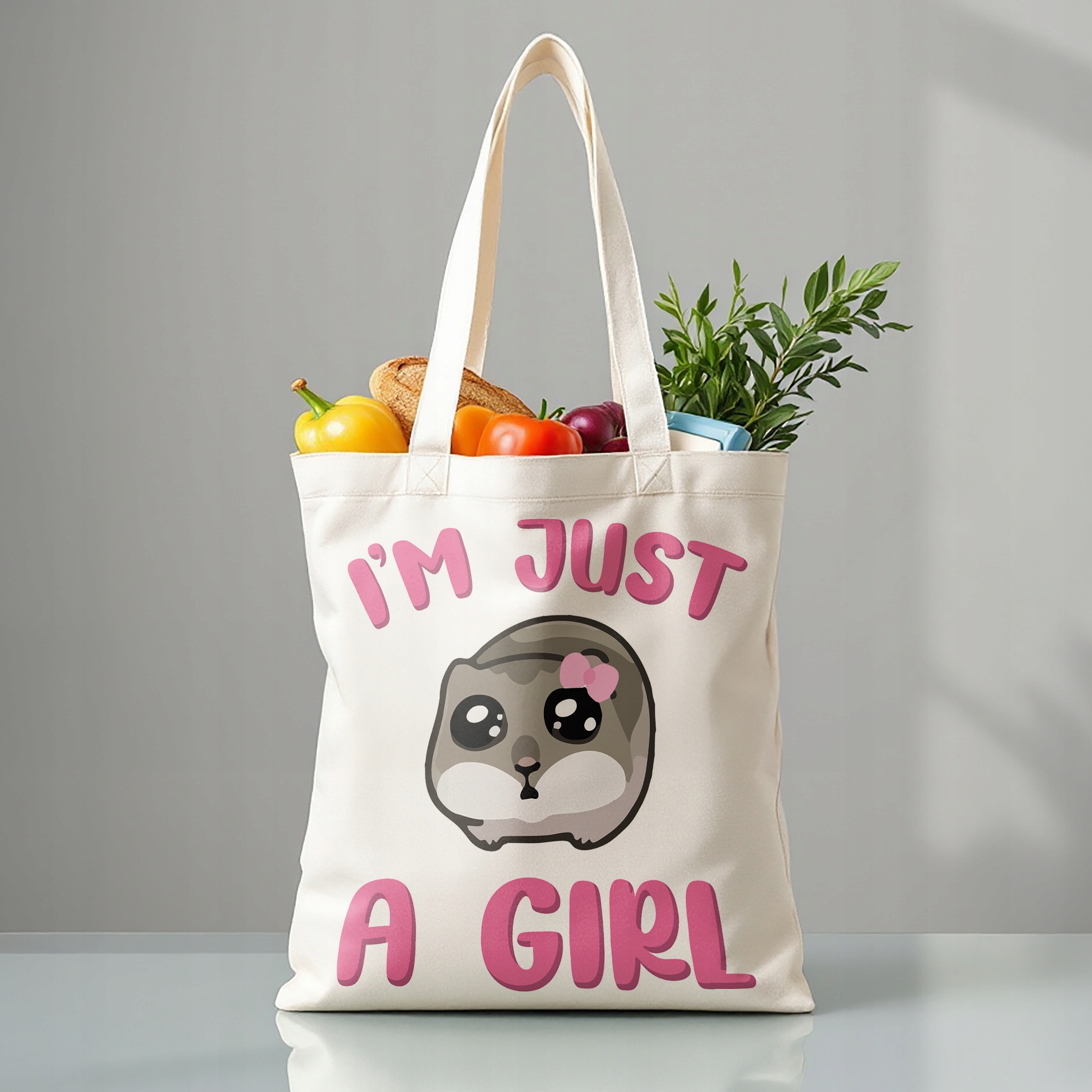 Torba bawełniana premium I’m Just A Girl Mem Zabawny Prezent