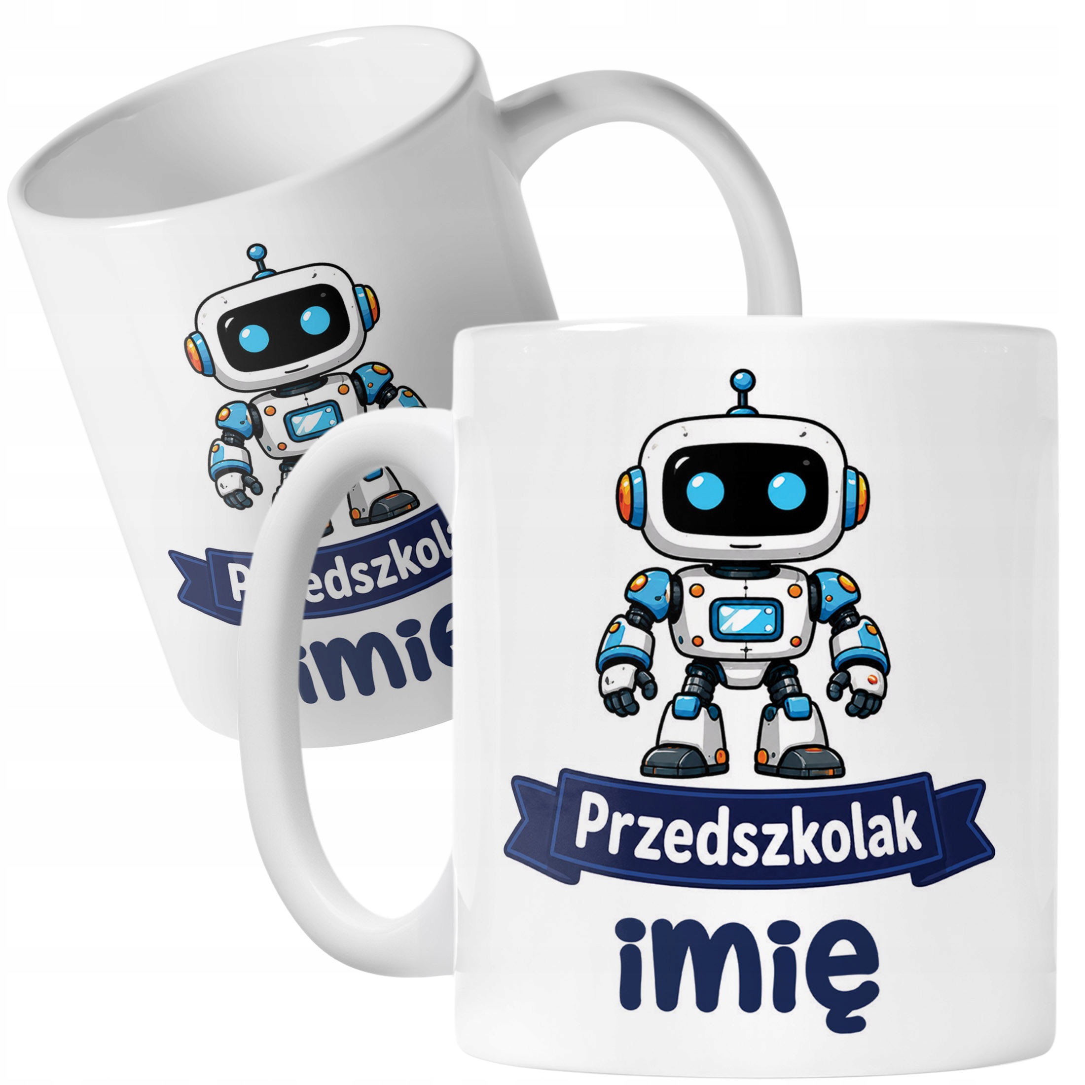Biały Kubek z nadrukiem personalizowany Przedszkolak Szkoła Dla Dzieci