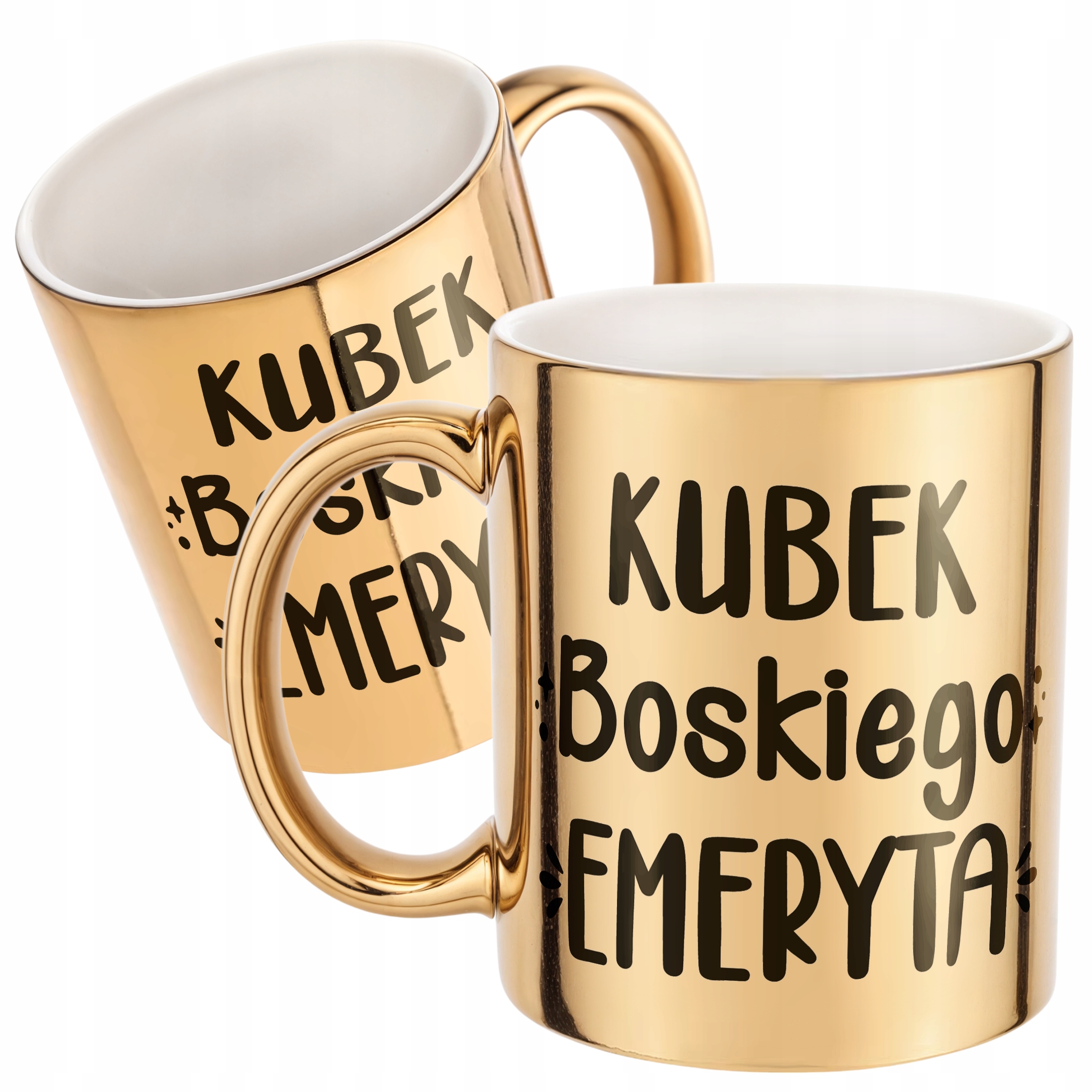 Złoty Kubek ceramiczny z okazji Emerytury Dla Emeryta Prezent Upominek