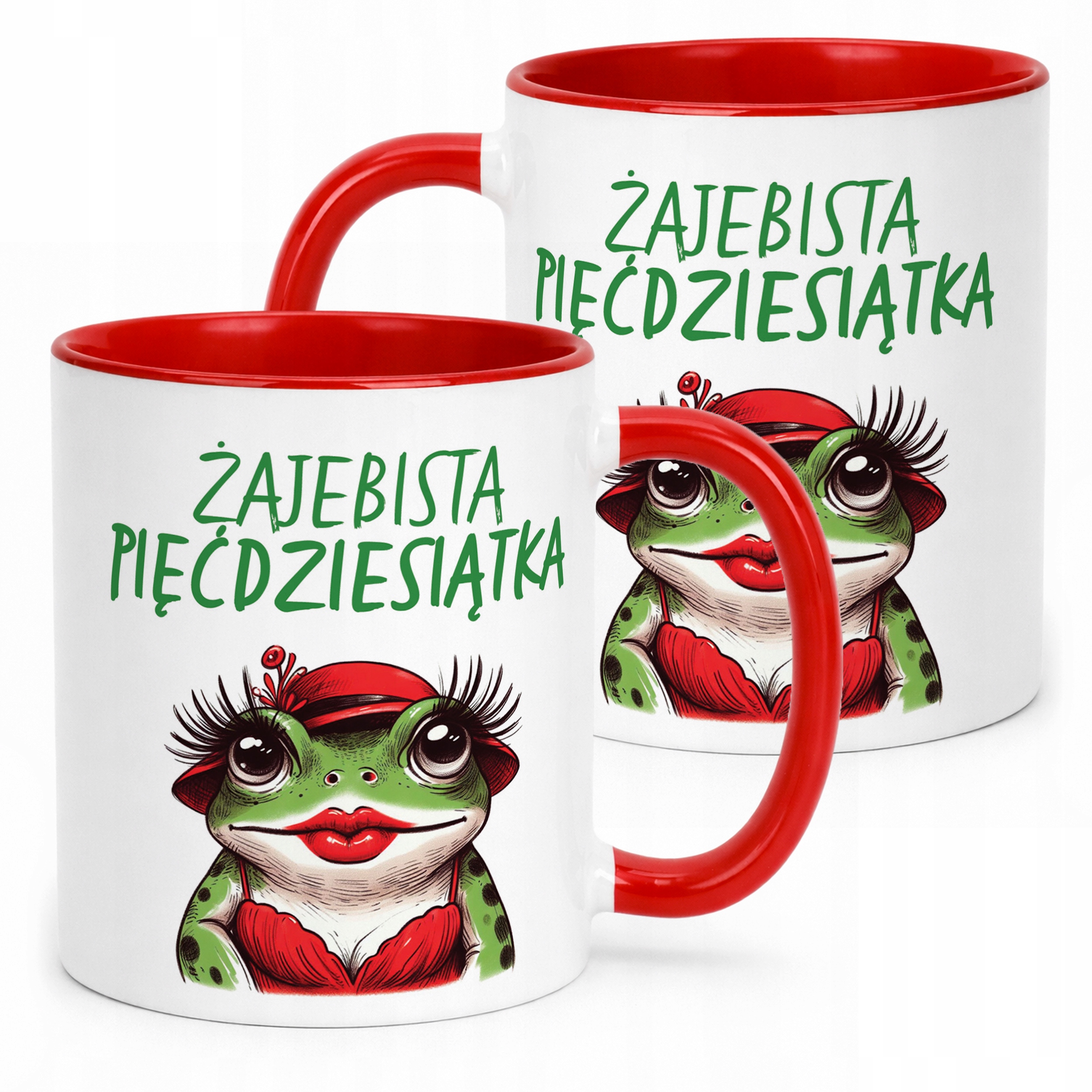 Kubek Czerwony Żajebista 50 Dla Kobiety Na Urodziny Prezent