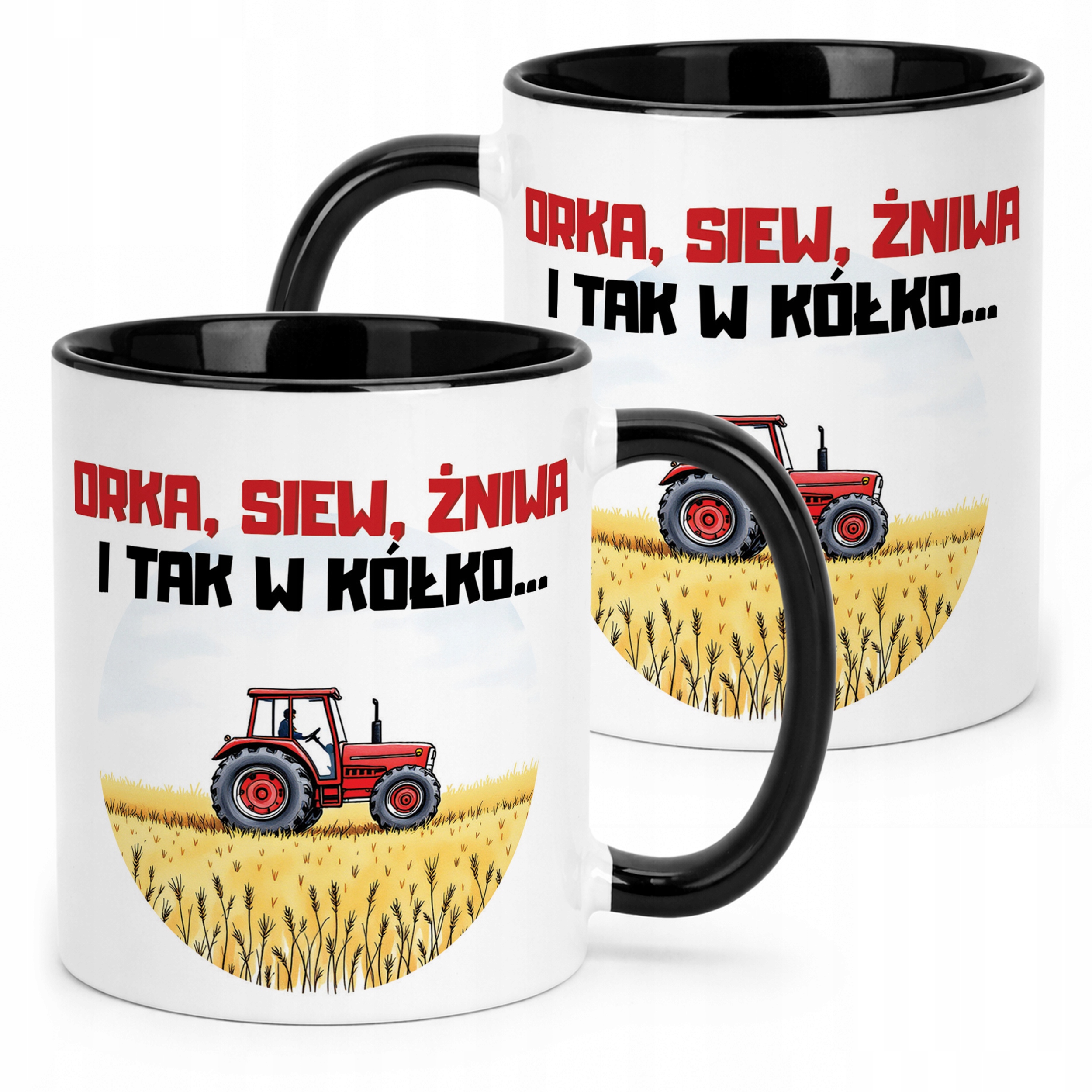 Kubek Czarny Rolnik Dla Rolnika Traktor Zabawny Prezent Upominek