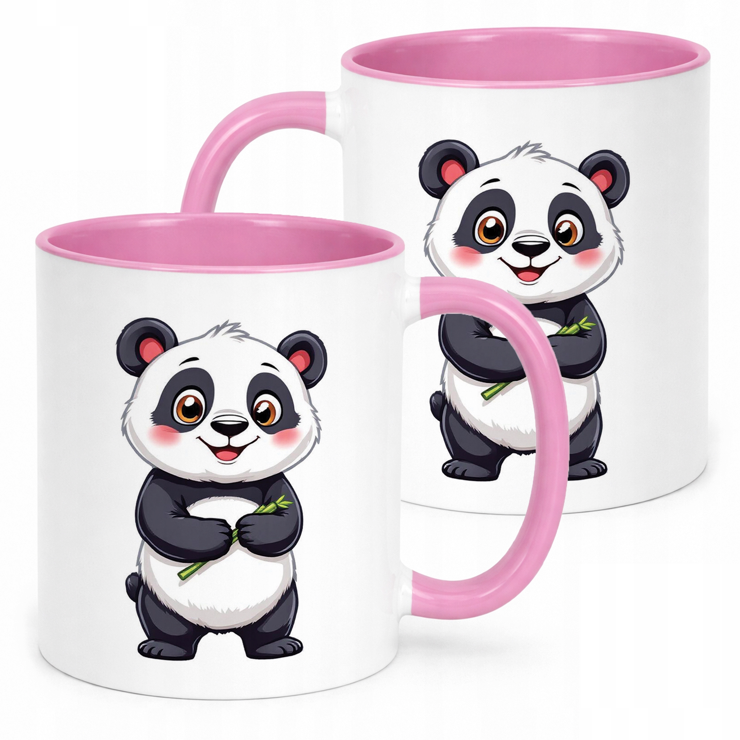 Kubek Różowy Panda Zwierzak Słodki Dla Dzieci Prezent
