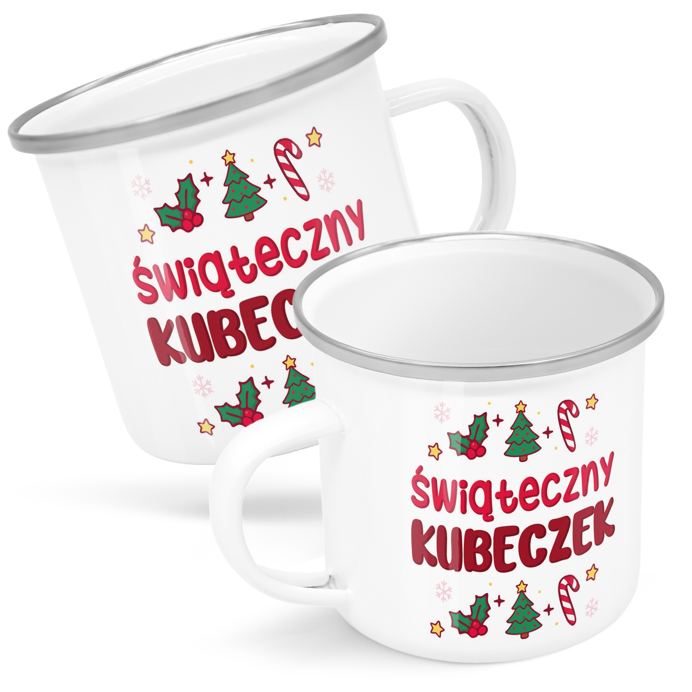 Emaliowany Kubek Garnuszek Świąteczny Kubeczek Boże Narodzenie Upominek