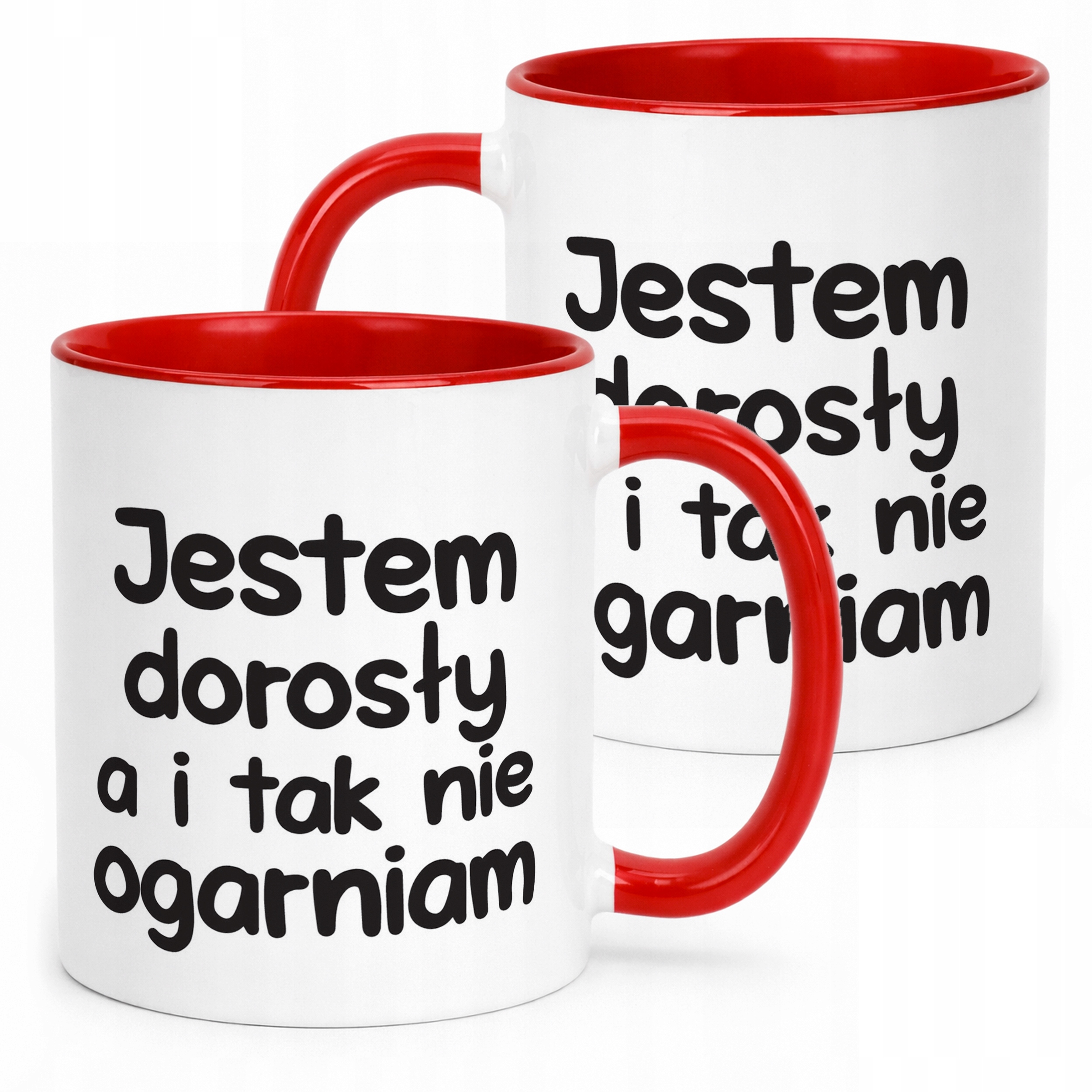 Kubek Czerwony Jestem Dorosły Nie Ogarniam Śmieszny Zabawny Prezent