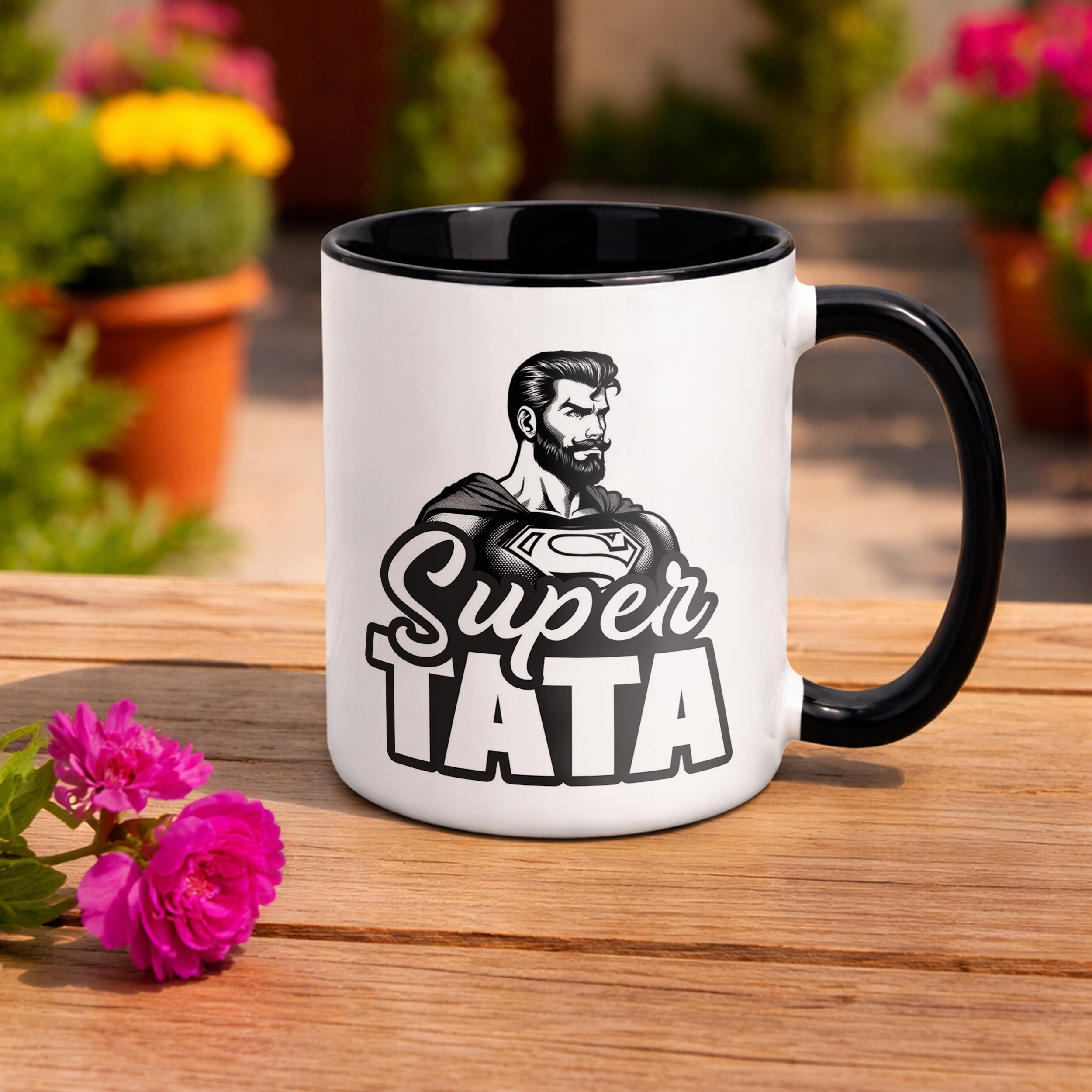 Kubek Czarny Dzień Ojca Dla Taty Super Tata Prezent