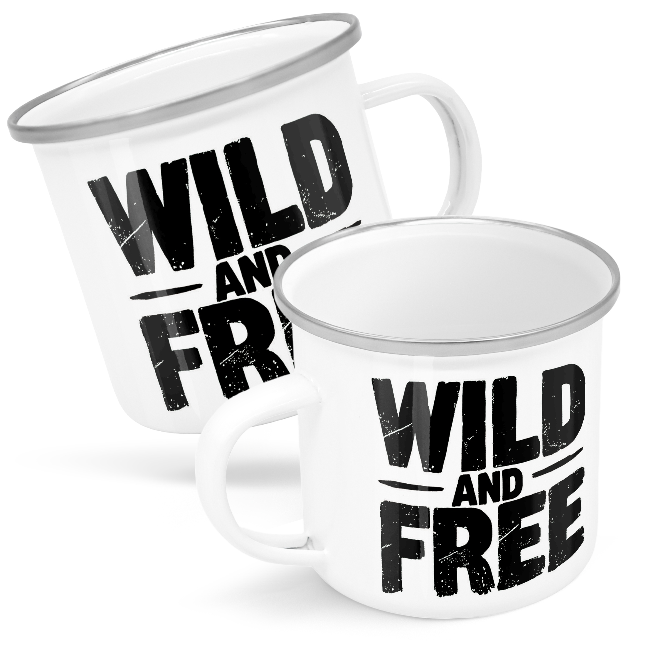 Emaliowany Kubek Garnuszek Wild And Free Prezent Upominek