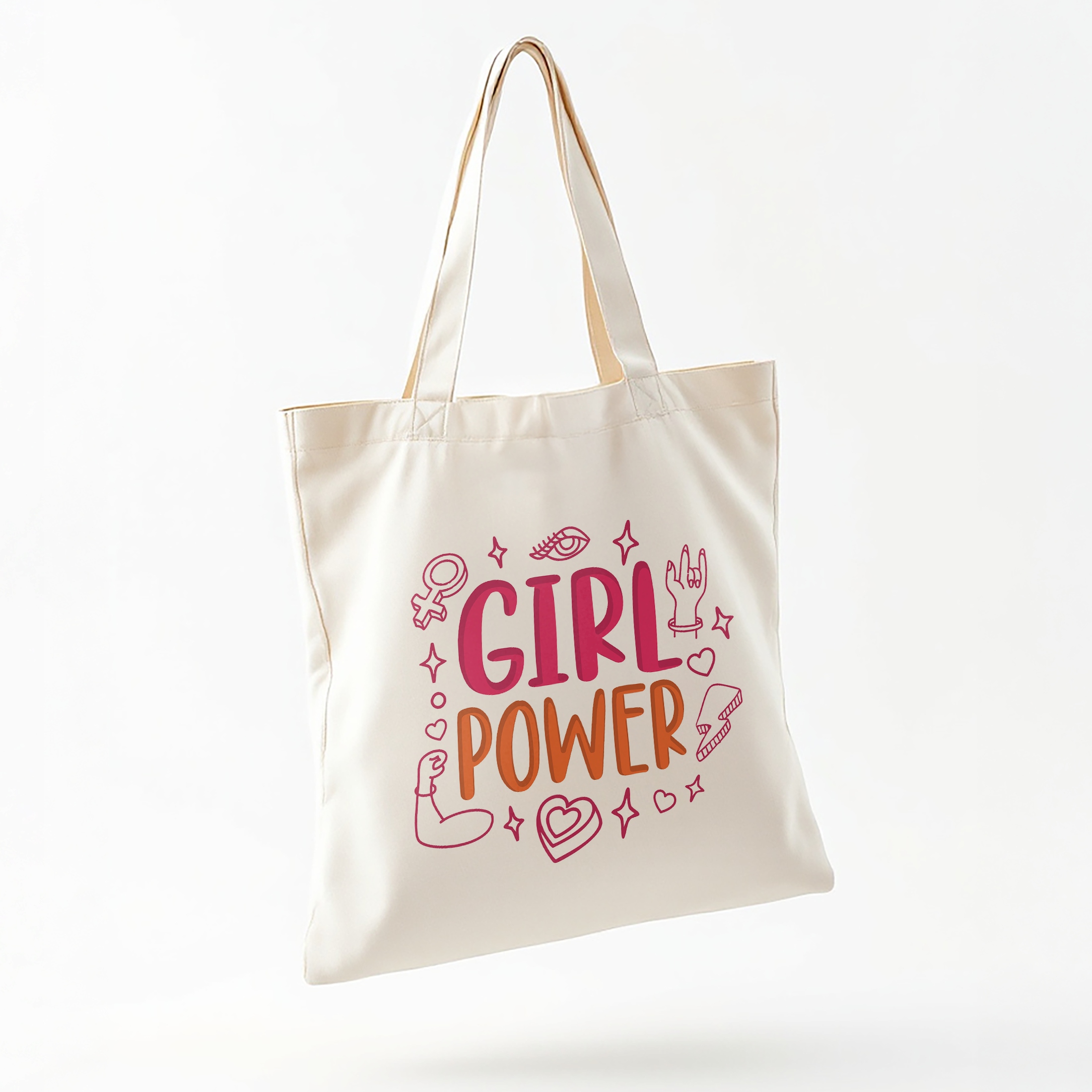 Torba bawełniana na zakupy prezent na Dzień Kobiet Girl Power Upominek
