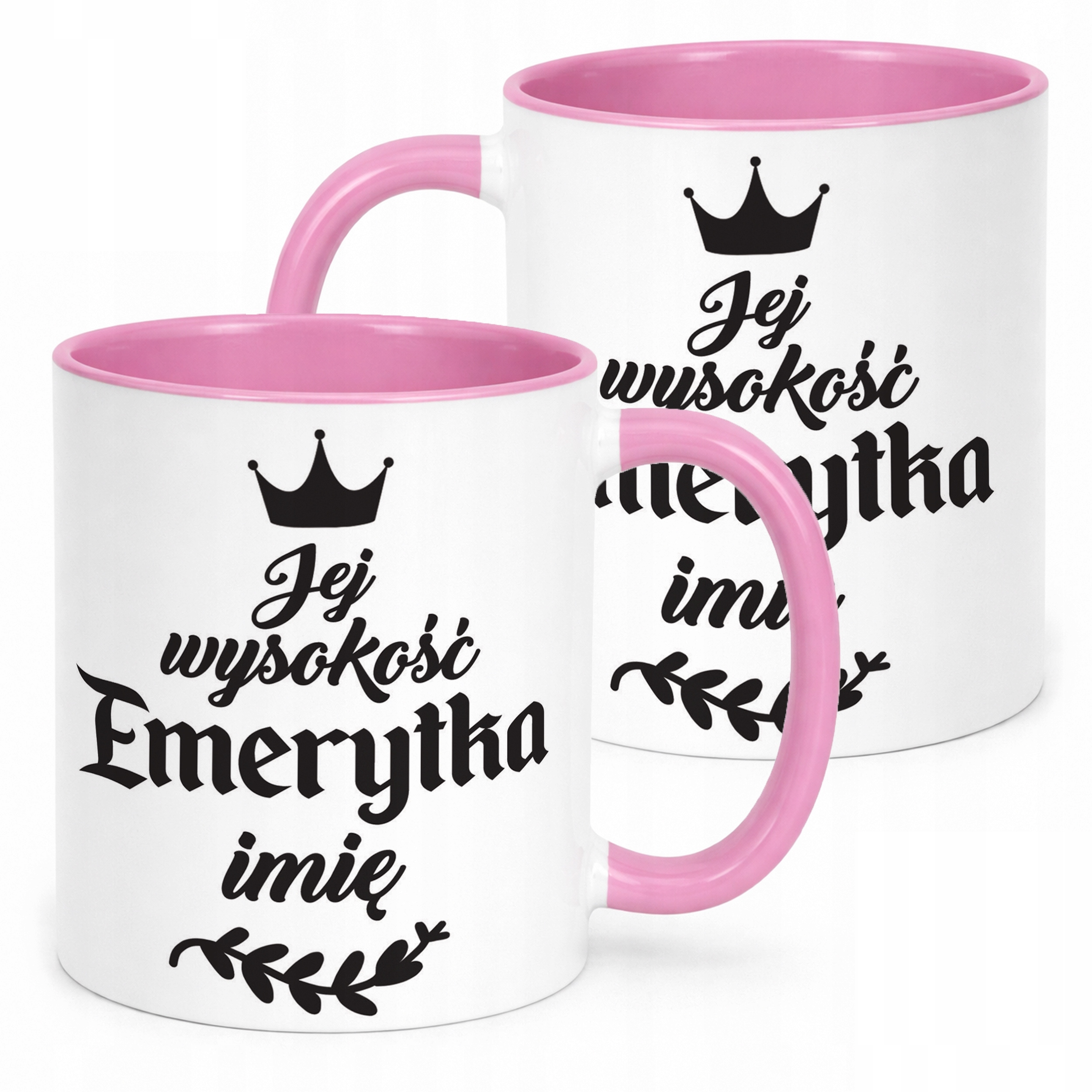 Kubek Różowy Personalizowany z okazji Emerytury Dla Emerytki Prezent
