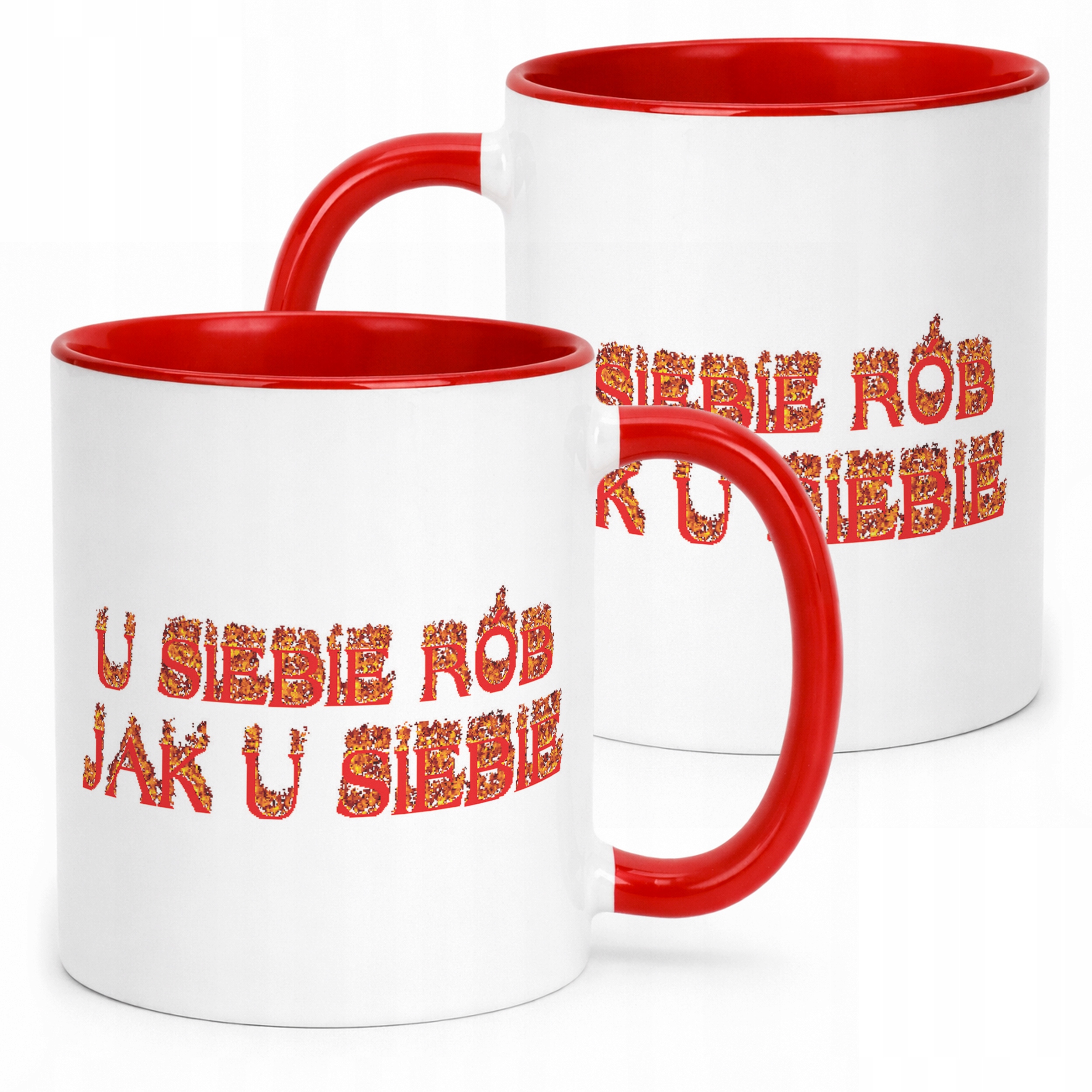 Kubek ceramiczny U siebie rób jak u siebie Memy Zabawne Prezent