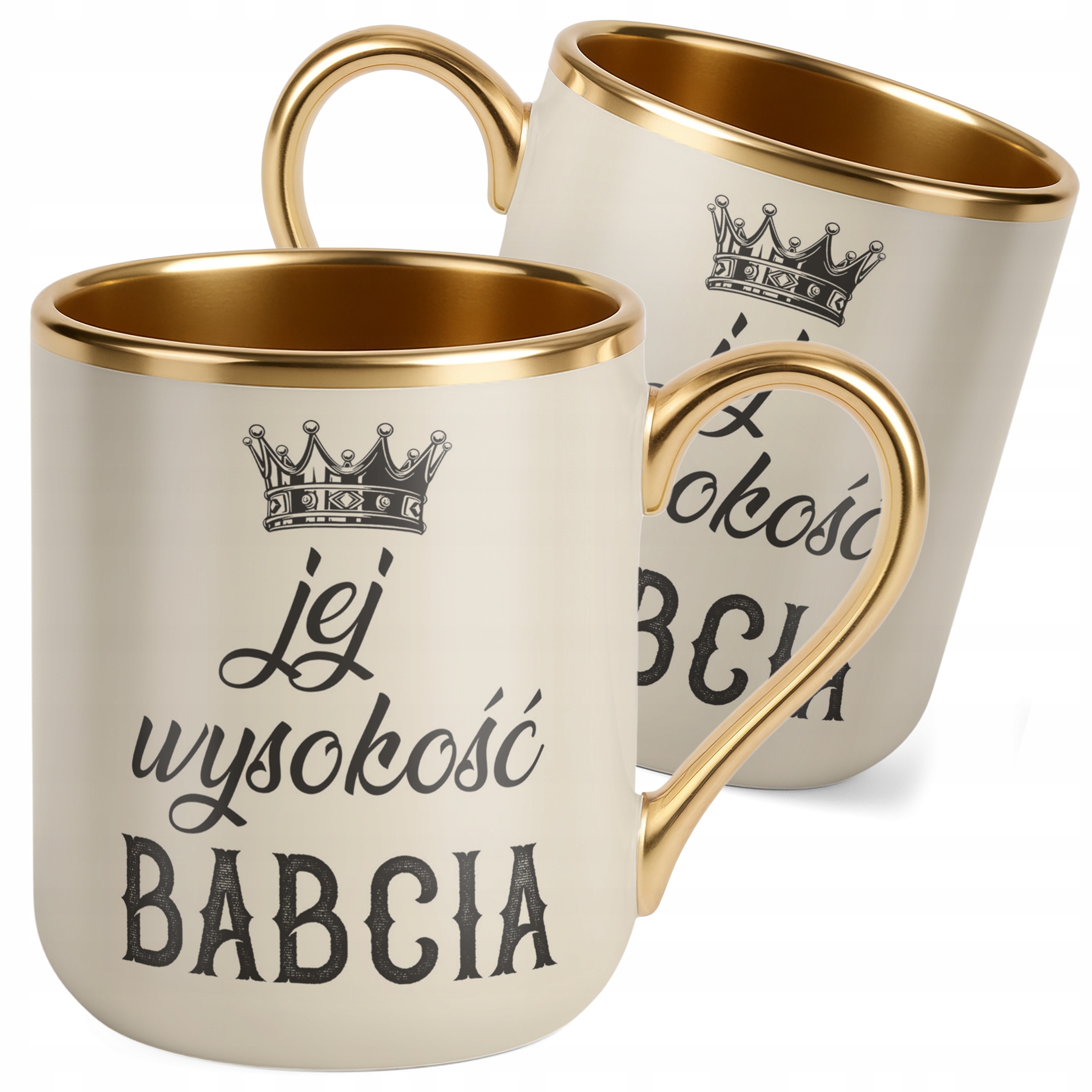 Kubek Premium Złoty Ecru Dzień Babci Dla Babci Prezent Upominek