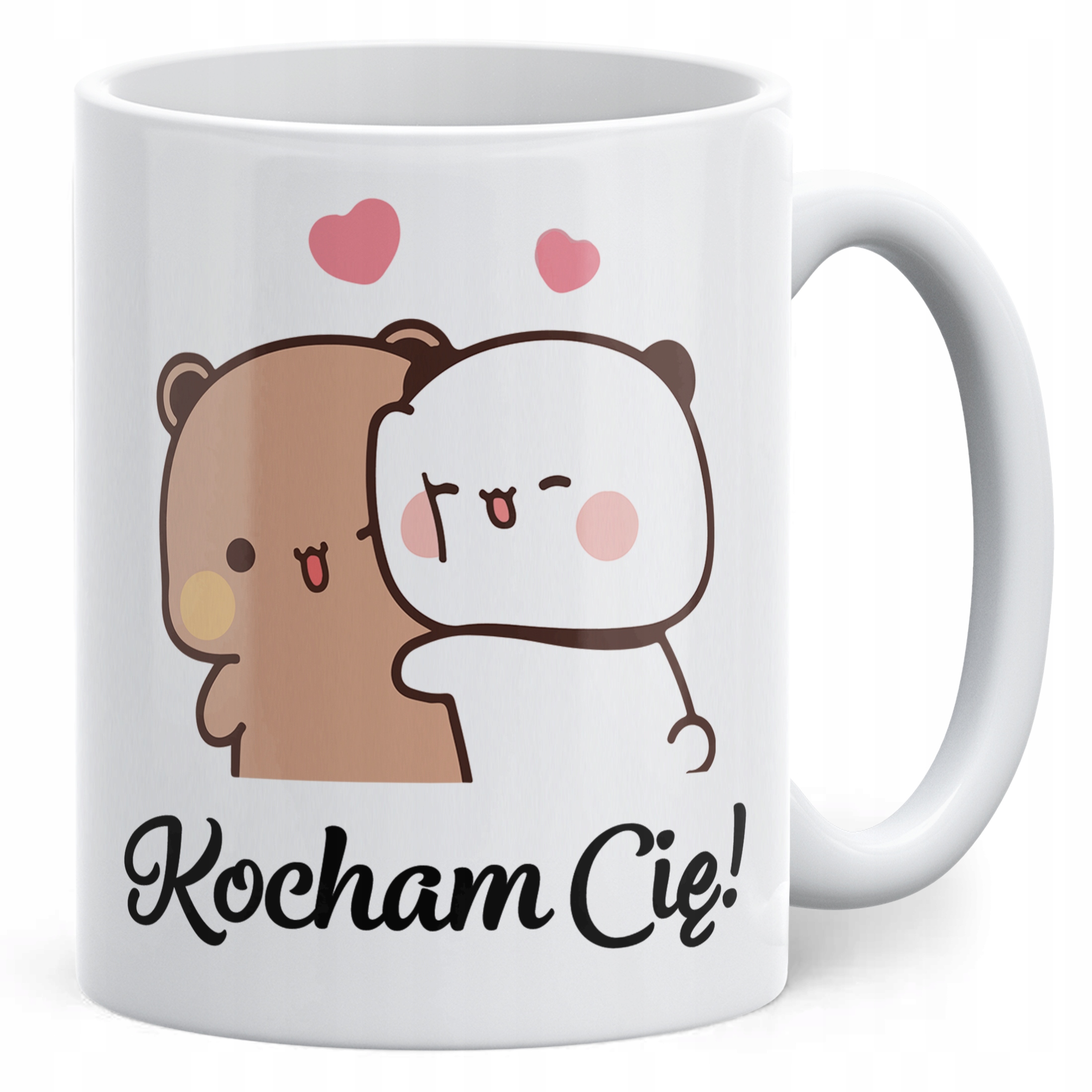 Zestaw Kubek + Poduszka 38×38 cm Walentynki Bubu i Dudu Kocham Cię