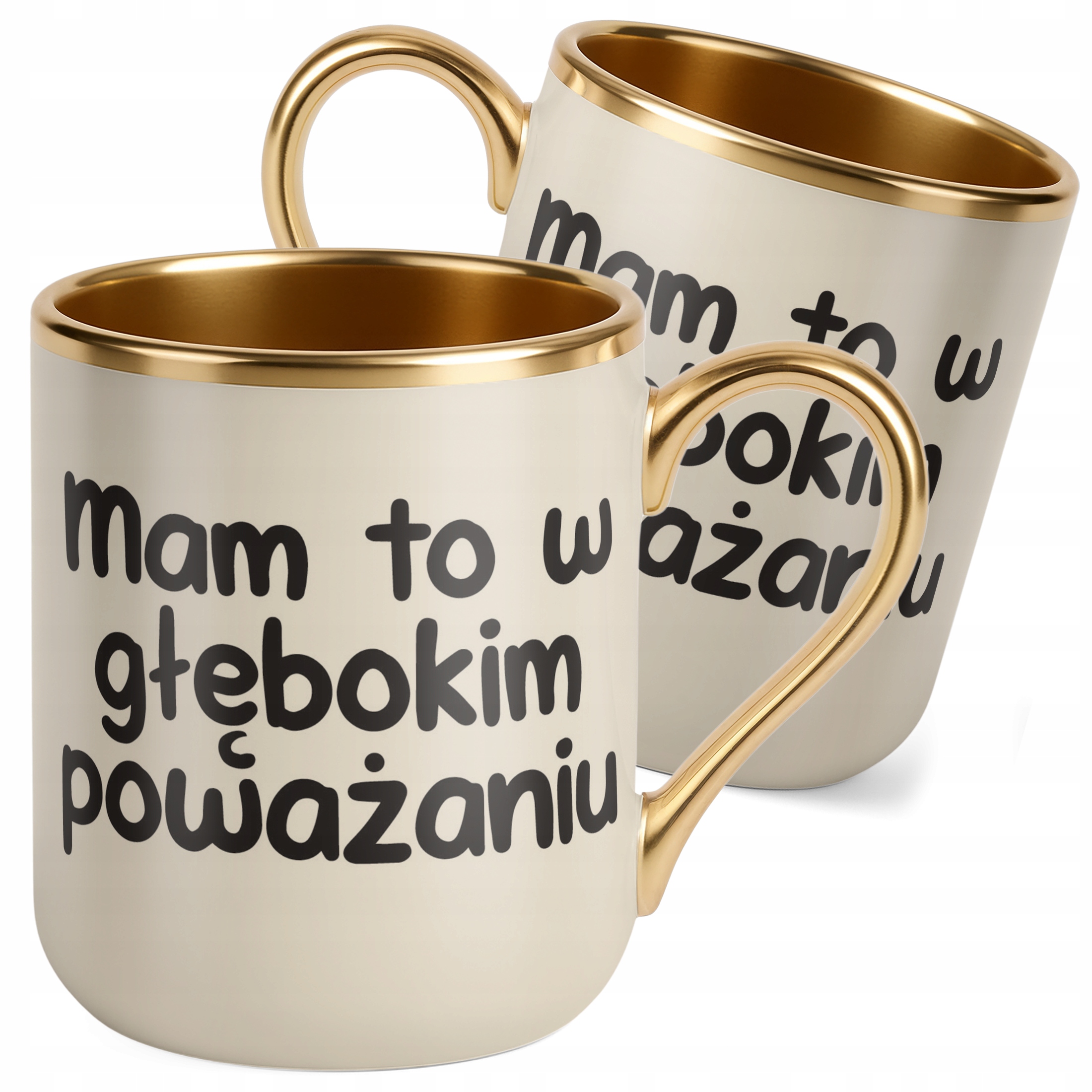 Kubek Premium Złoty Ecru Mam To W Głębokim Poważaniu Śmieszny Zabawny