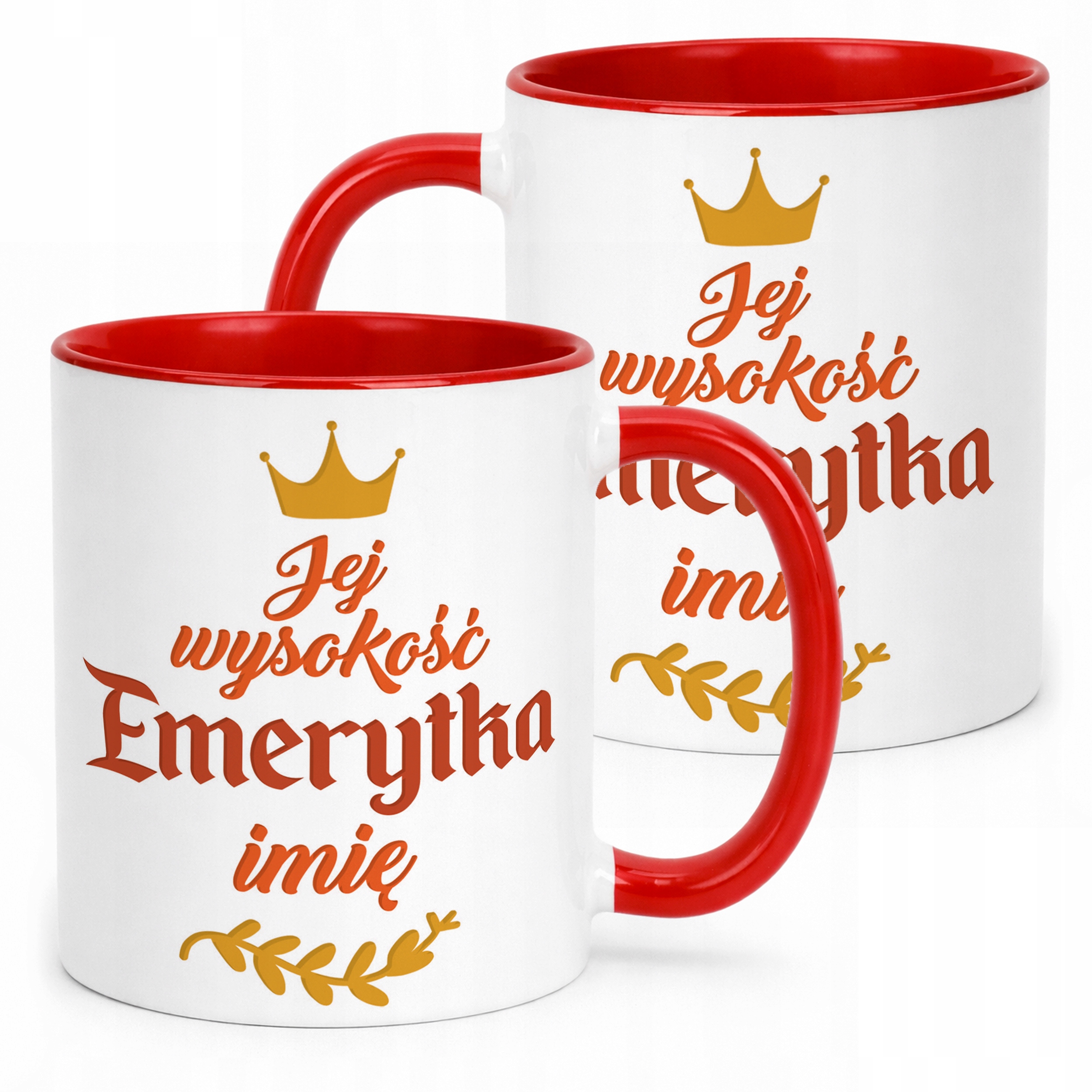 Kubek Czerwony Personalizowany z okazji Emerytury Dla Emerytki Prezent