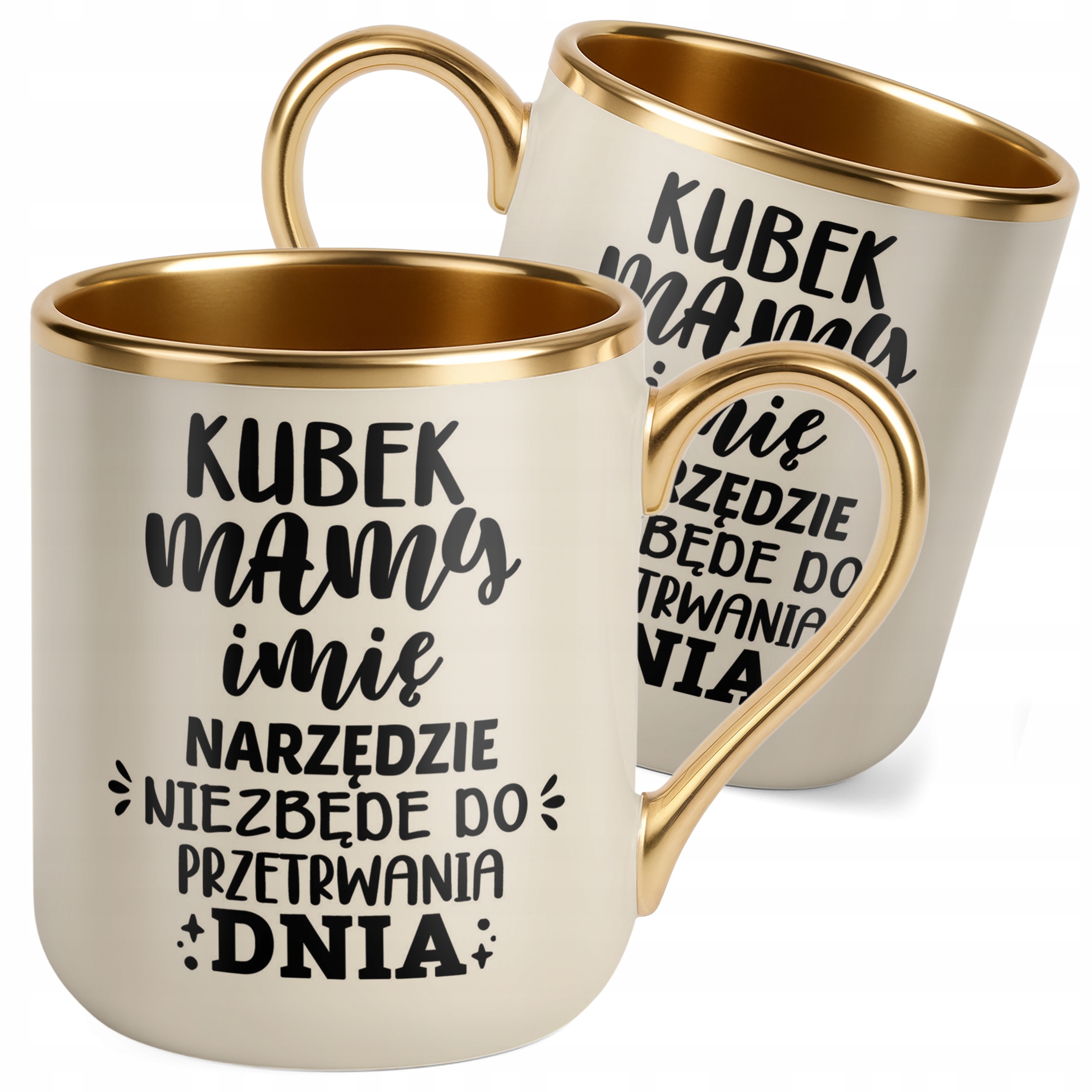 Kubek Premium Złoty Ecru Personalizowany Dzień Matki Dla Mamy