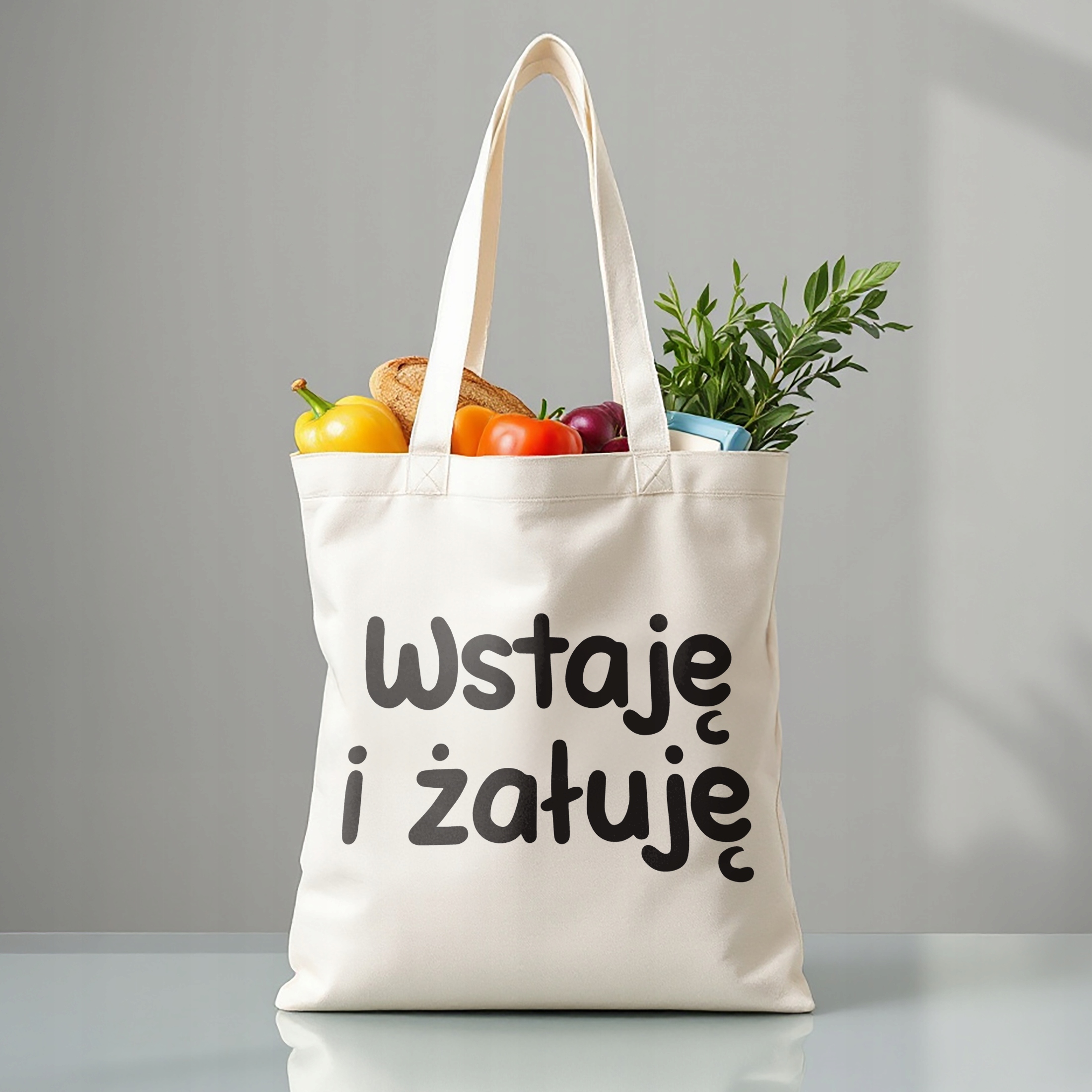 Torba bawełniana premium Wstaje i Żałuję Zabawny Prezent