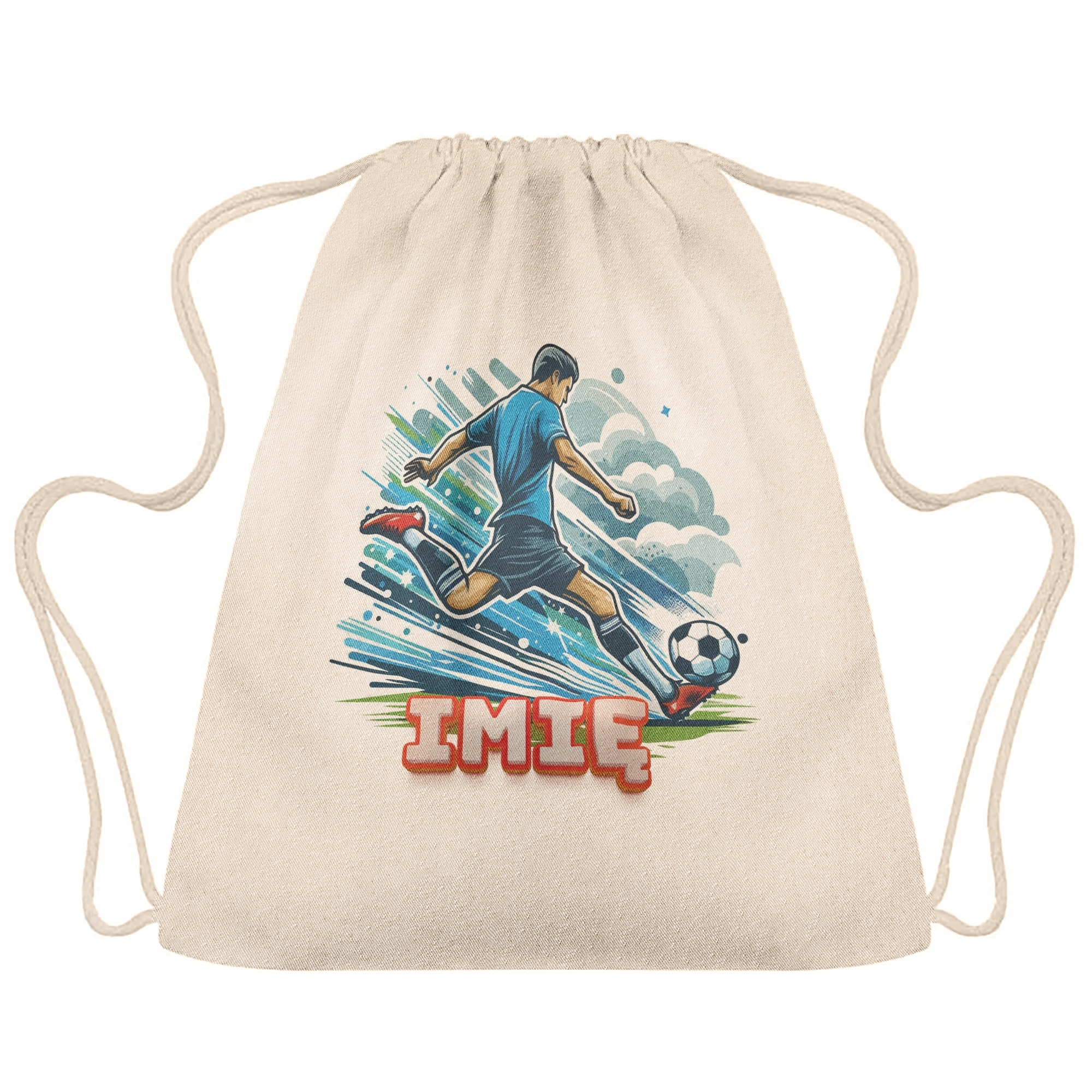 Plecak bawełniany Z imieniem Dla Piłkarza Piłka Nożna Do Szkoły