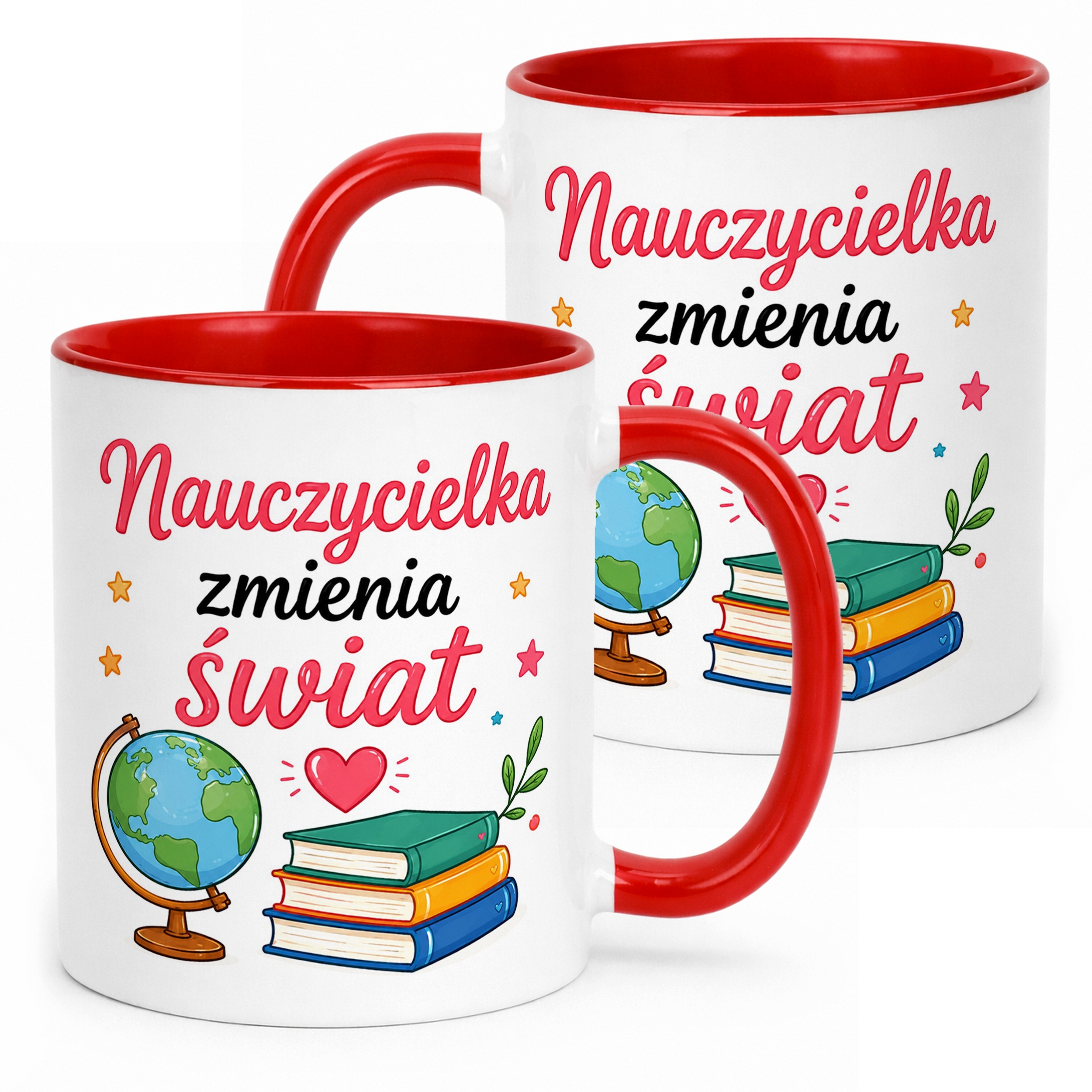 Kubek Czerwony Dzień Nauczyciela Dla Nauczycielki Prezent Upominek