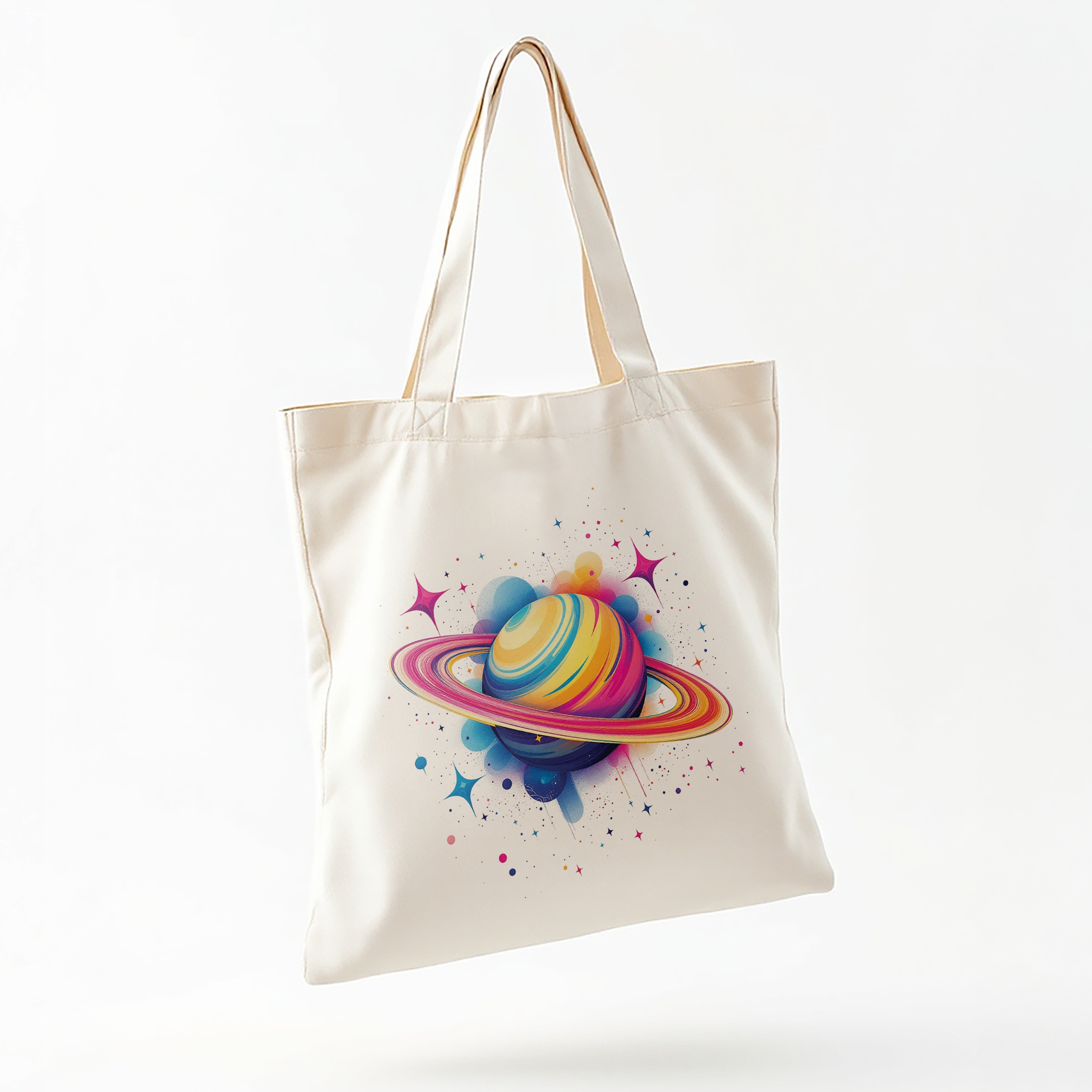 Torba bawełniana na zakupy Planeta Saturn Abstrakcja Prezent