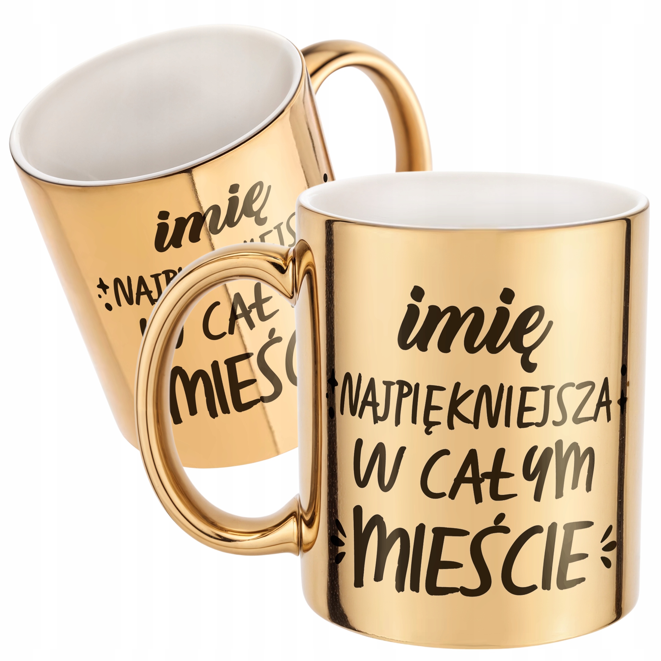 Złote Kubek prezent Personalizowany Dzień Kobiet Najpiękniejsza W Mieście