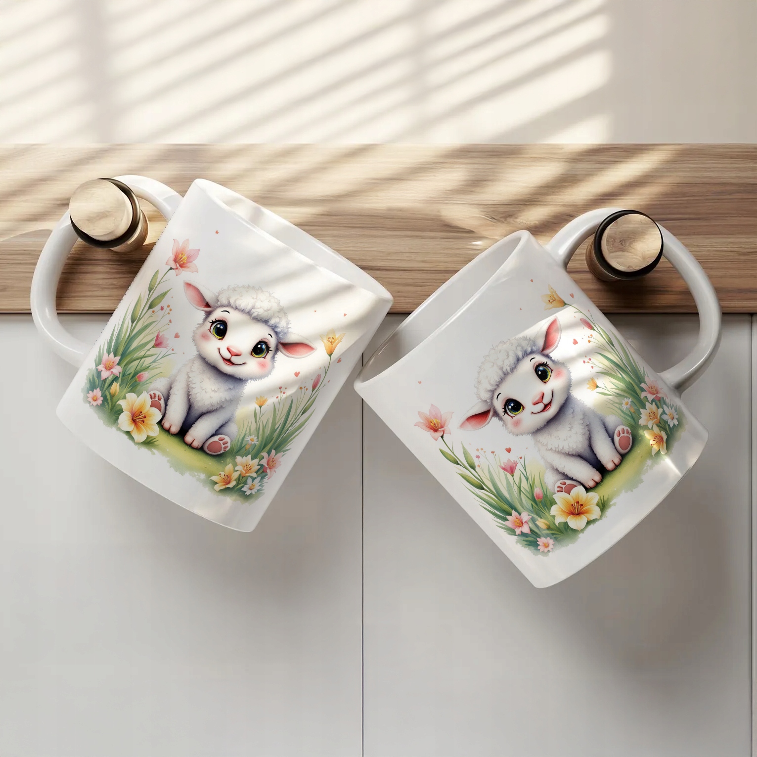 Kubek ceramiczny Wielkanocny Z okazji Świąt Wielkanocnych Baranek Wiosna