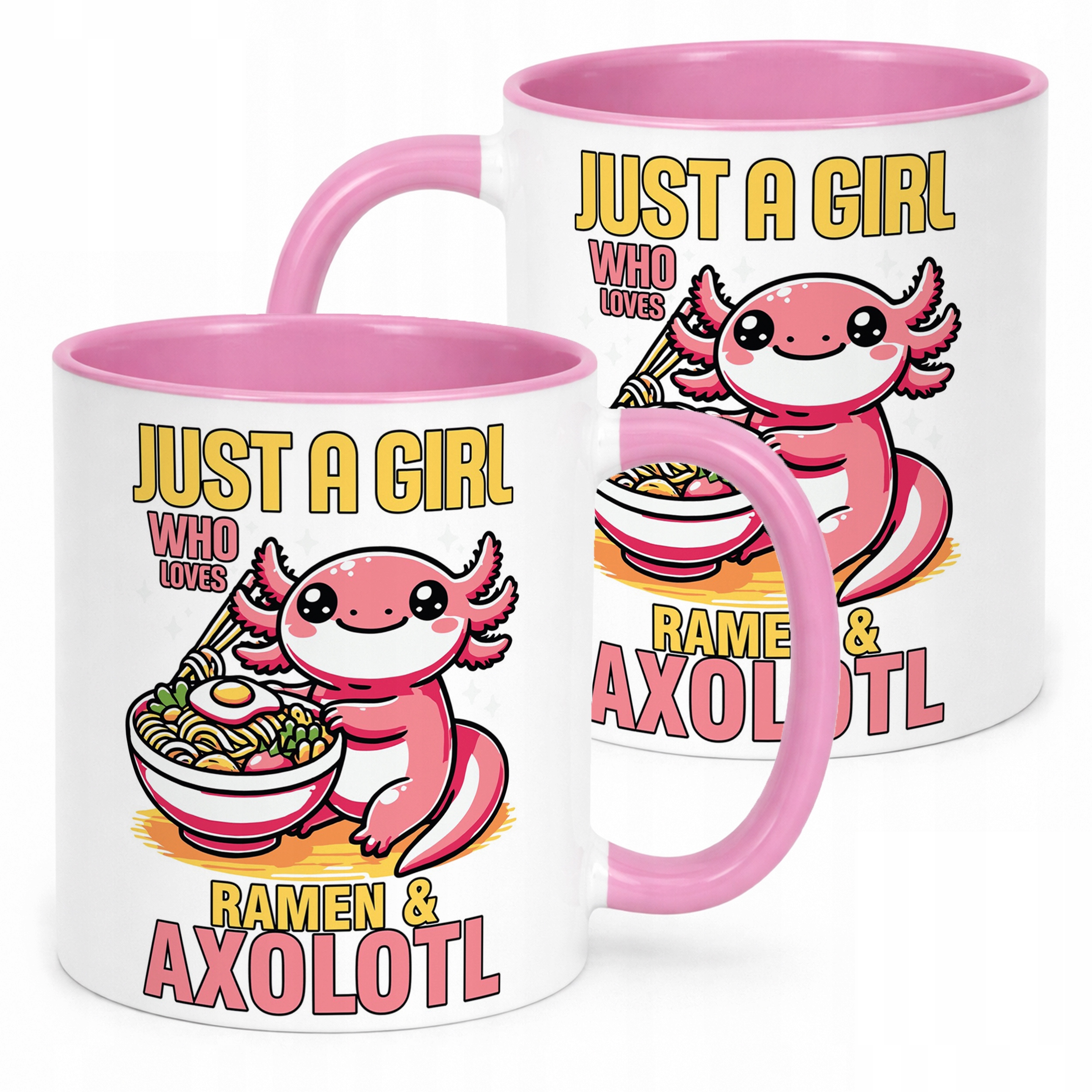 Różowy kubek do herbaty dla dzieci Aksolotl Axolotl Różowy Zwierzak Trend