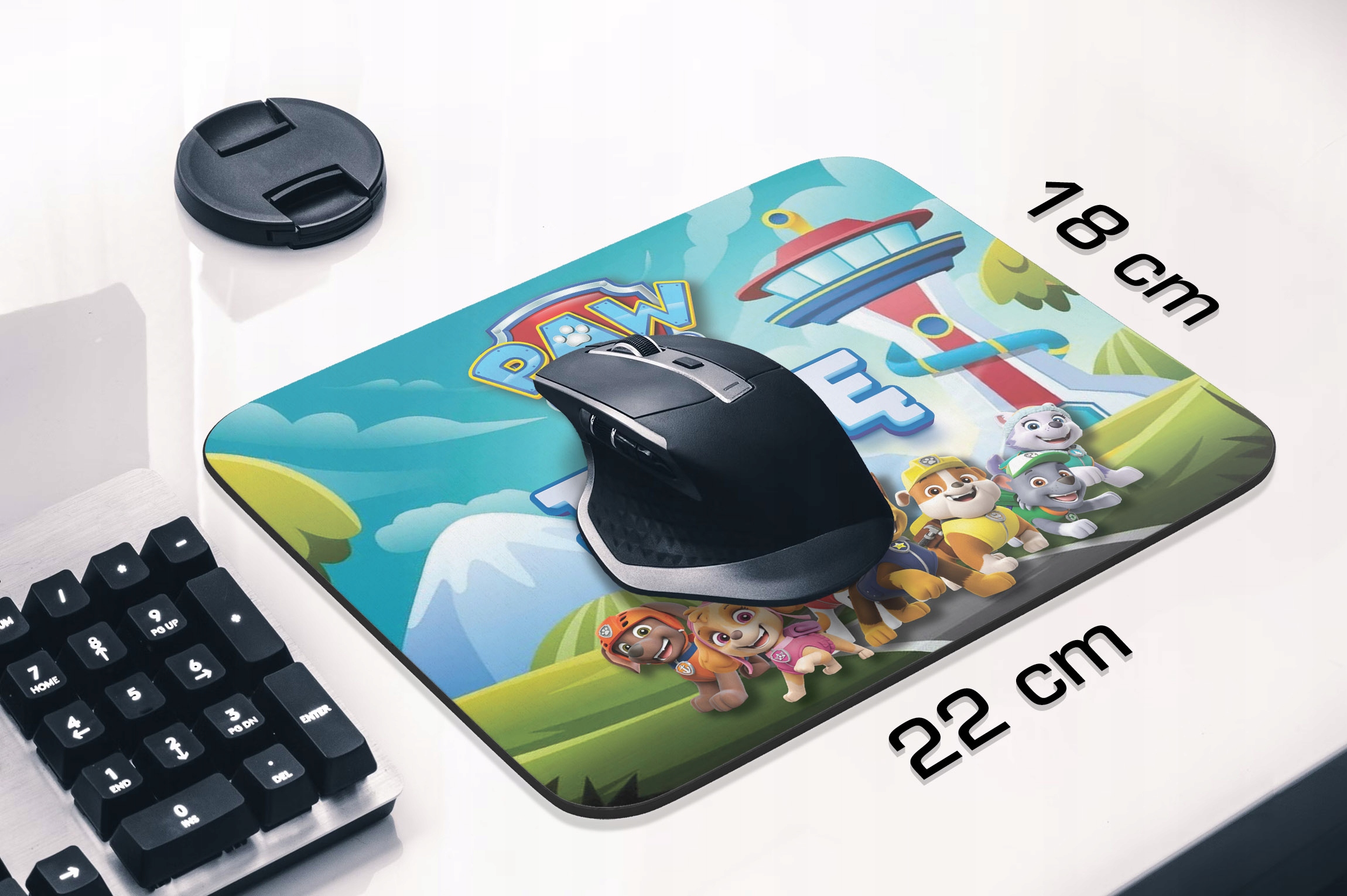 Podkładka pod mysz 22×18 cm personalizowana Psi Patrol z twoim imieniem