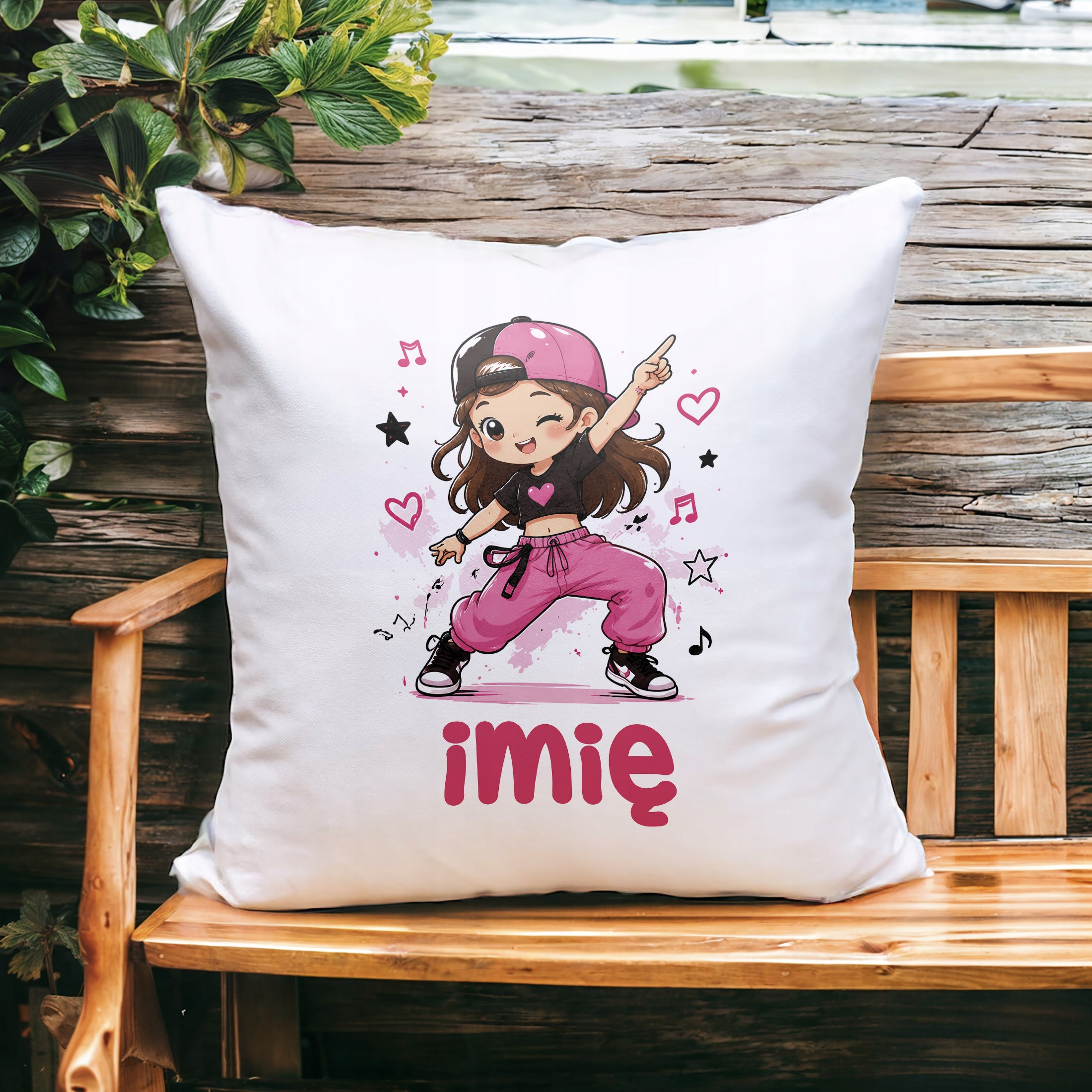 Zestaw Personalizowany Kubek Różowy Poduszka Taniec Prezent