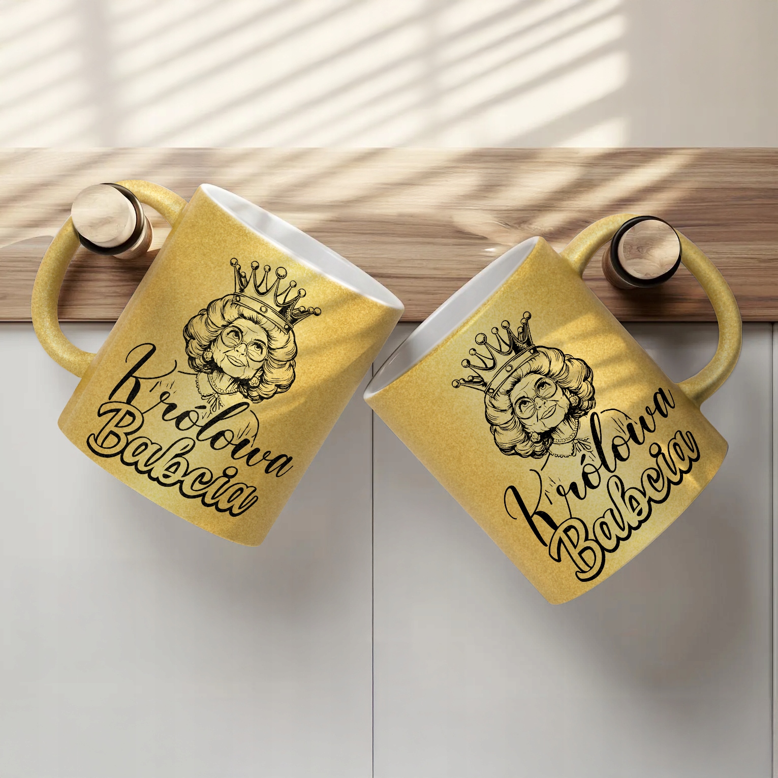 Złoty kubek brokatowy Dzień Babci Dla Babci Prezent Upominek