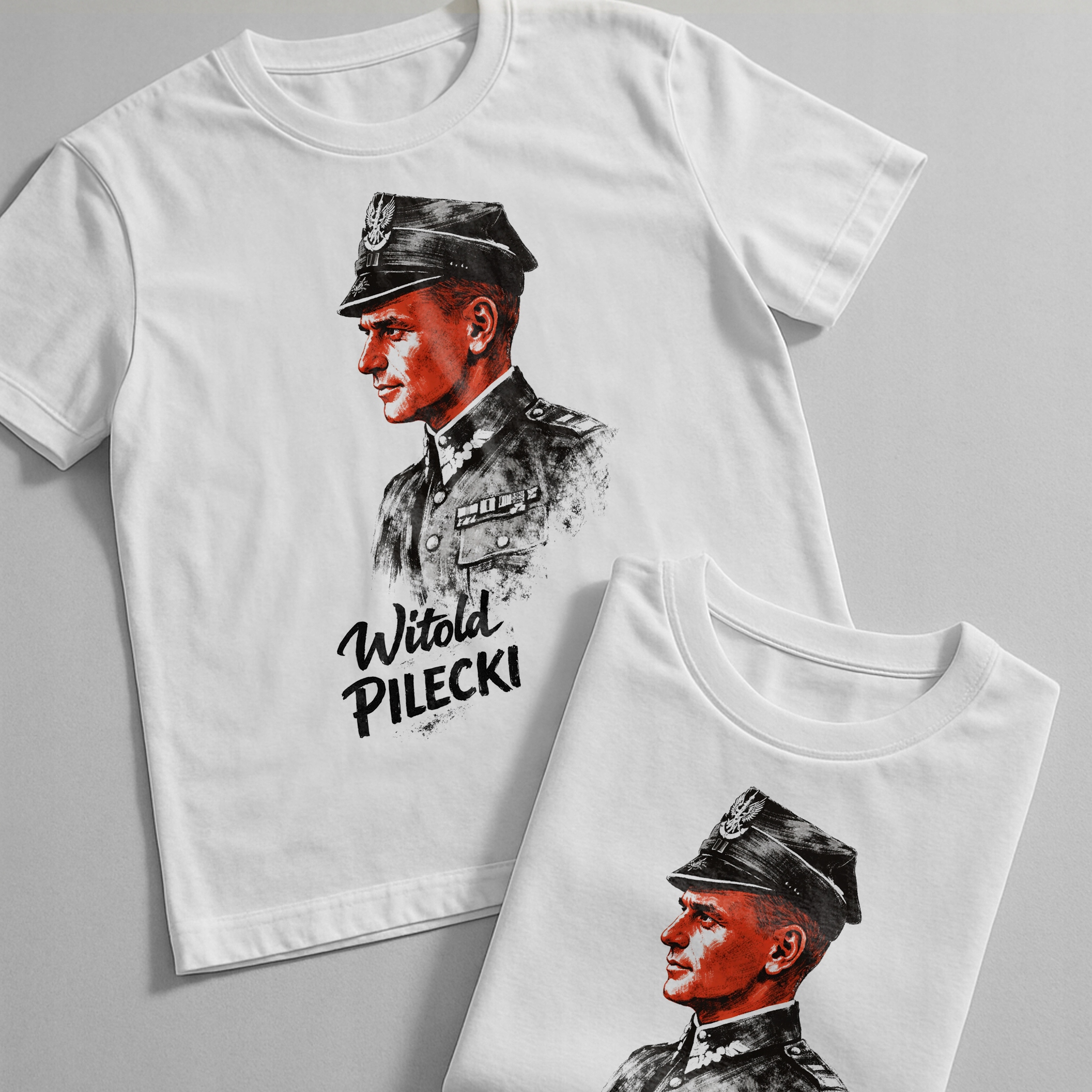 Koszulka biała męska Witold Pilecki Rotmistrz Bohater Wyklęty