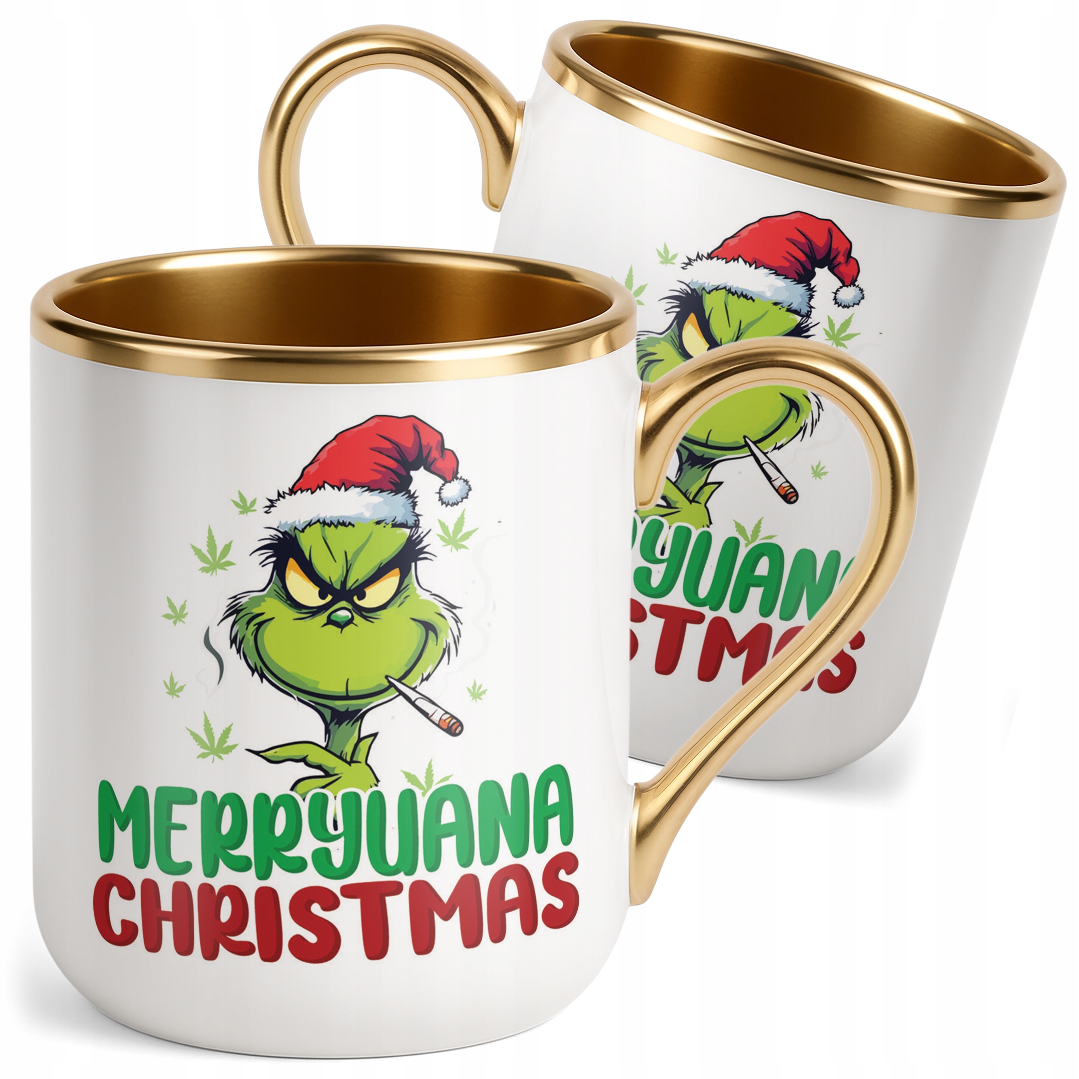 Kubek Premium Złoty Merryuana Christmas Boże Narodzenie Zabawny