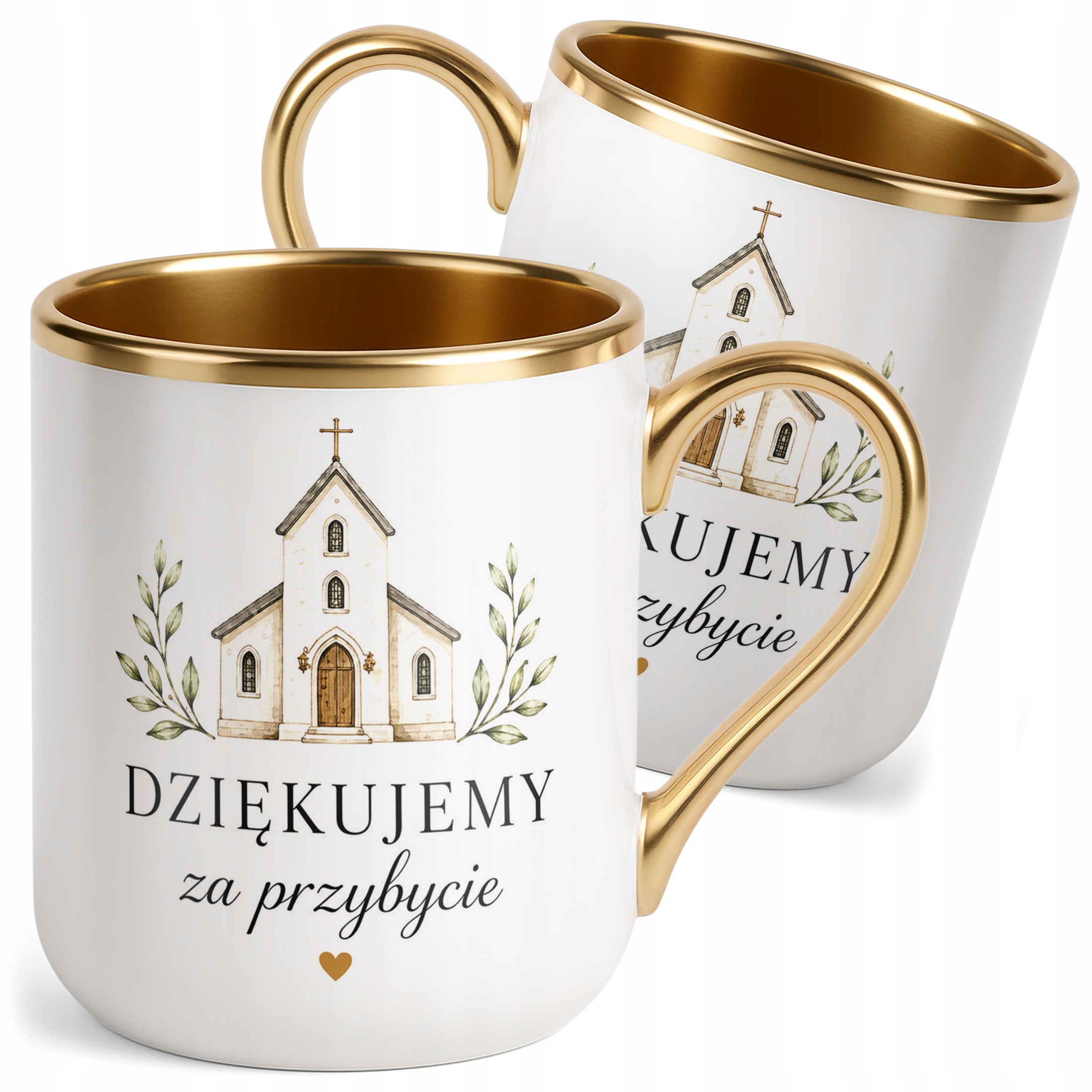 Kubek złoty Komunia Święta podziękowanie dla gości Premium upominek