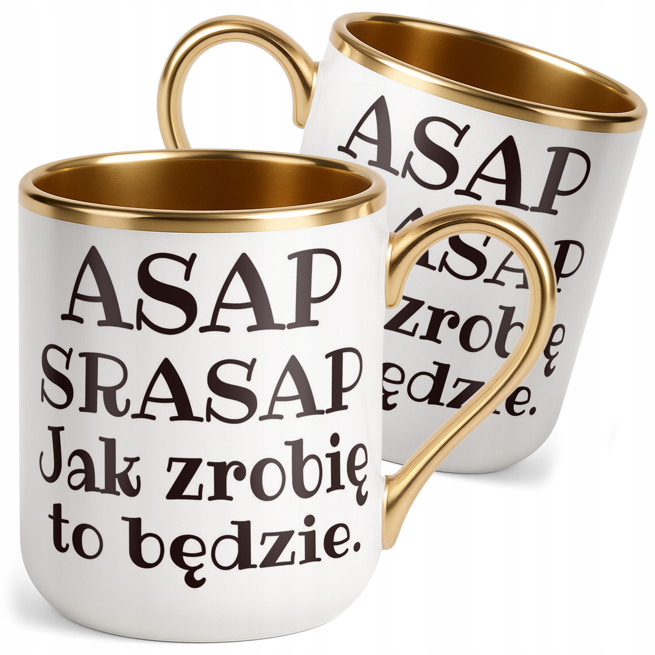 Kubek Premium Złoty ASAP SRASAP Śmieszny Zabawny Prezent