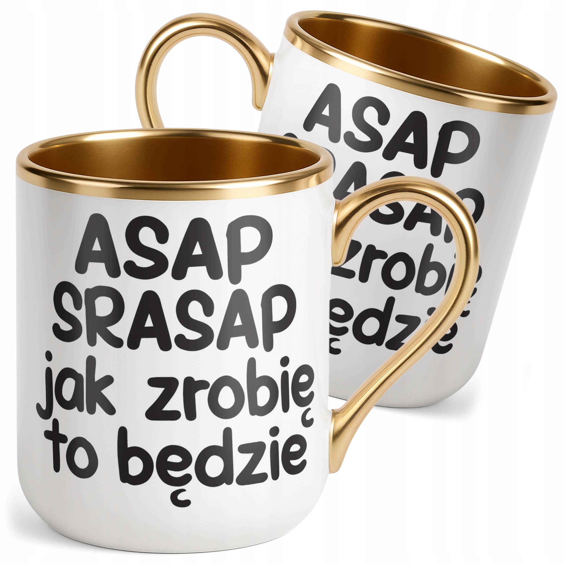Kubek Premium Złoty ASAP SPRASAP Jak Zrobię To Będzie Zabawny Prezent