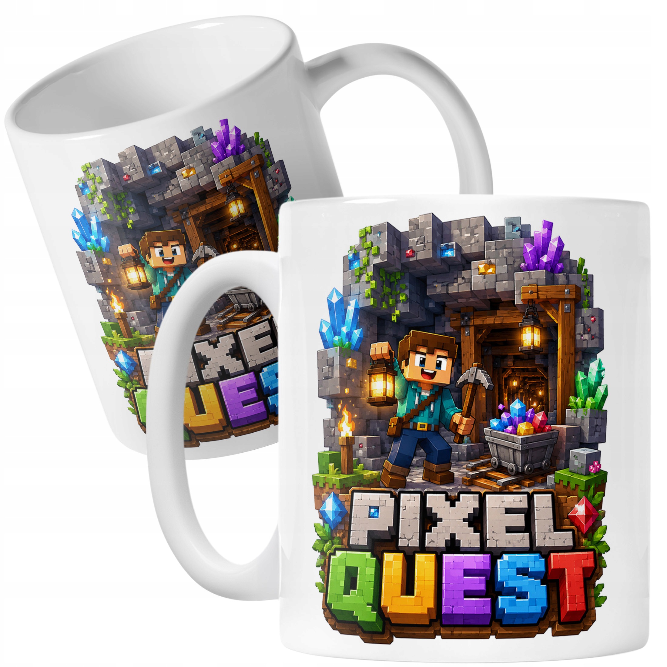 Zestaw Plecak Worek Kubek Z Nadrukiem PIXEL Gra Dla Dzieci Prezent