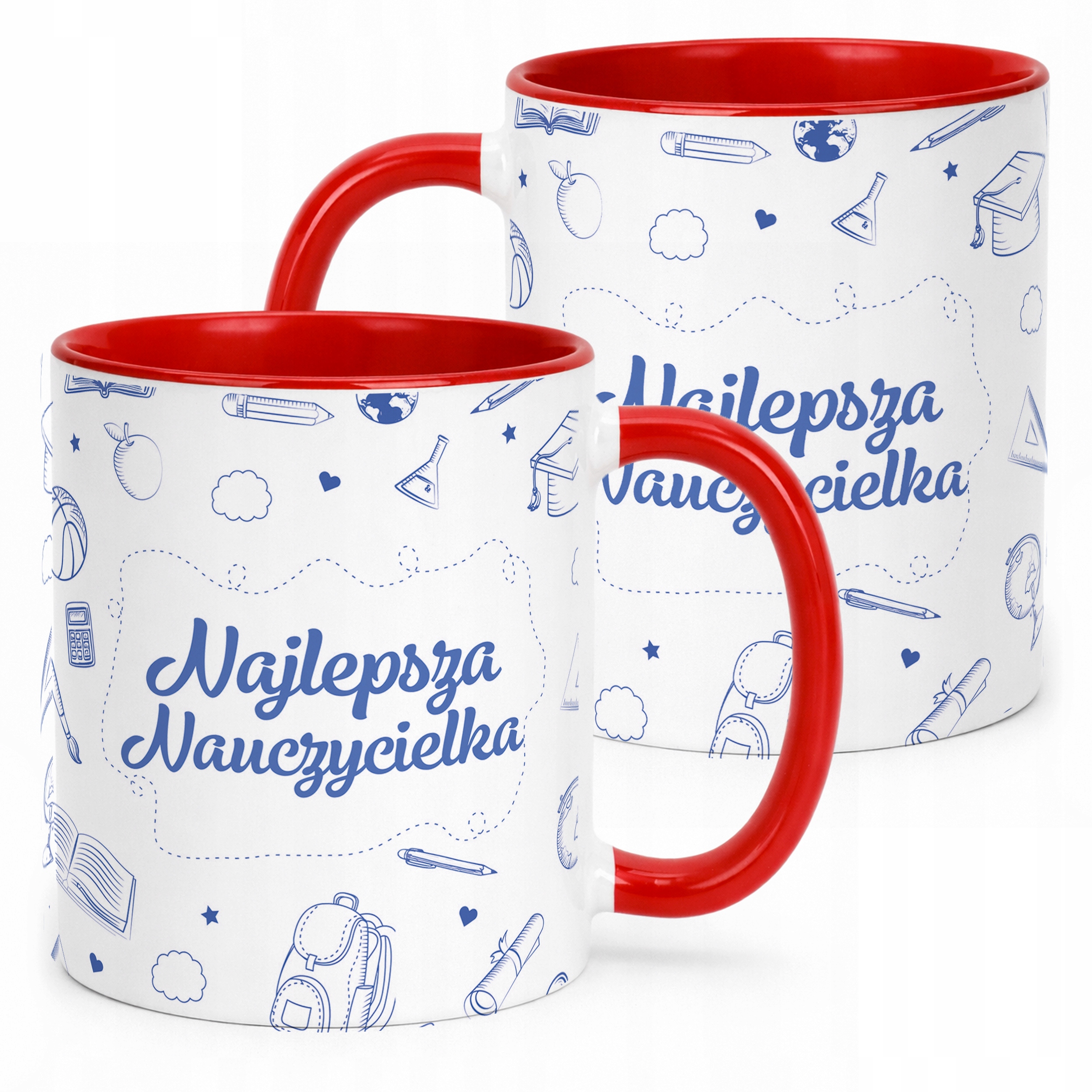 Kubek Czerwony Najlepsza Nauczycielka Dzień Nauczyciela Prezent