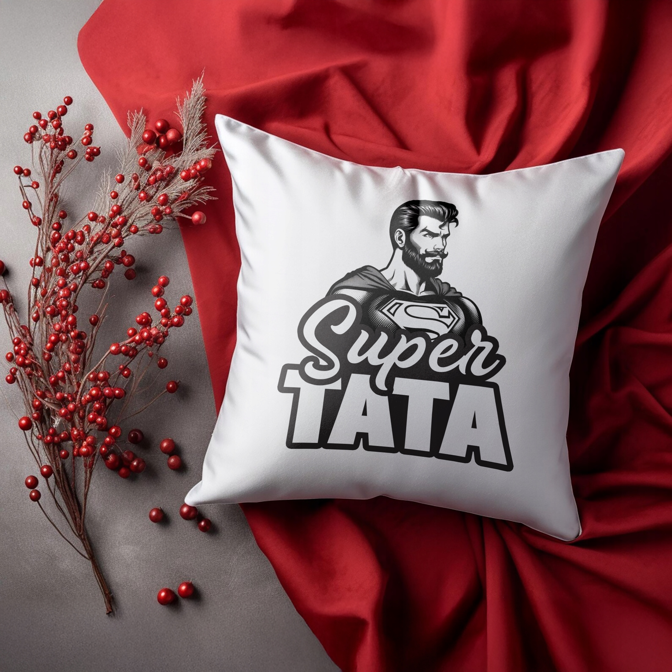 Zestaw Kubek + Poduszka Dzień Ojca Dla Taty Super Tata Prezent