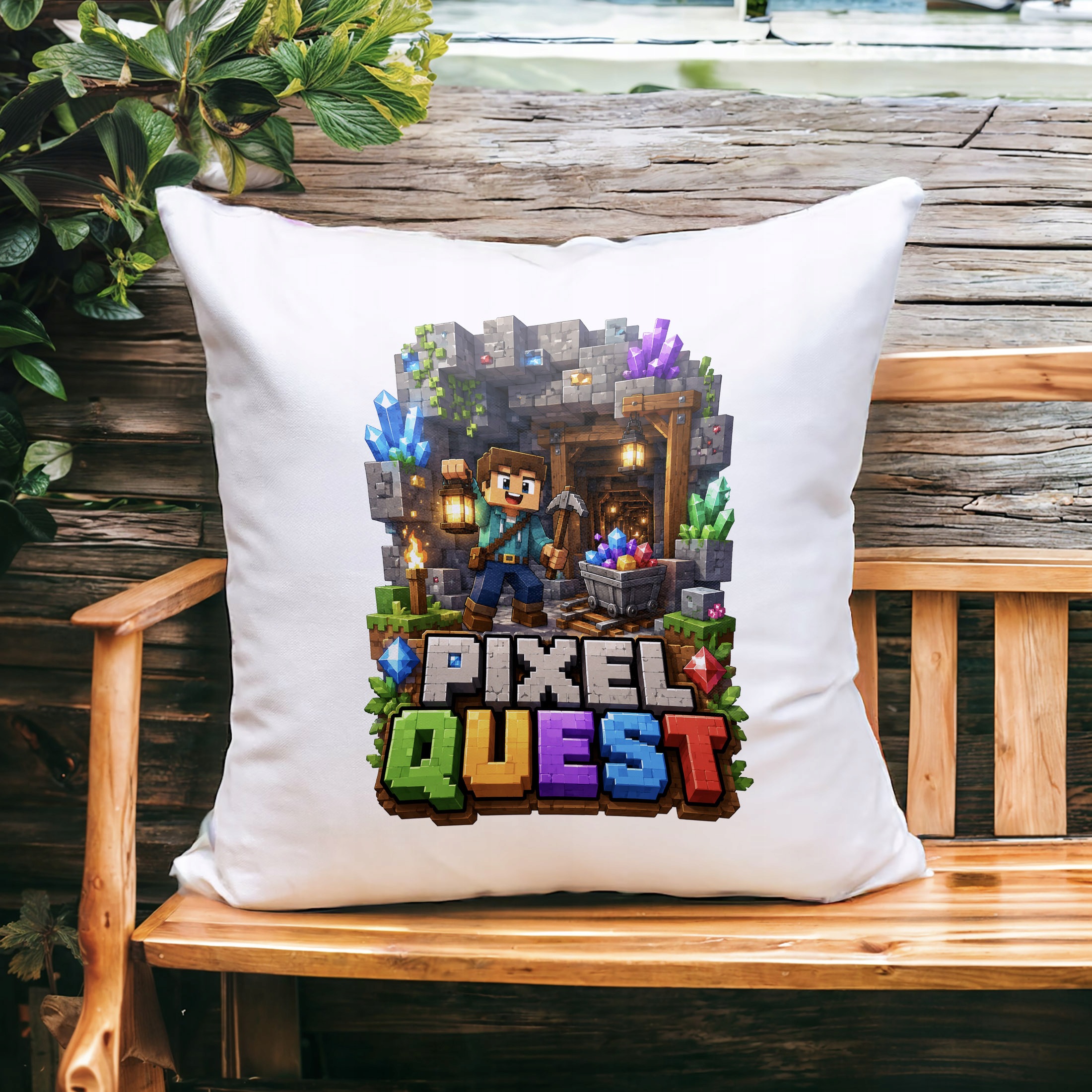 Zestaw Kubek Czarny Poduszka Z Nadrukiem PIXEL Gra Prezent