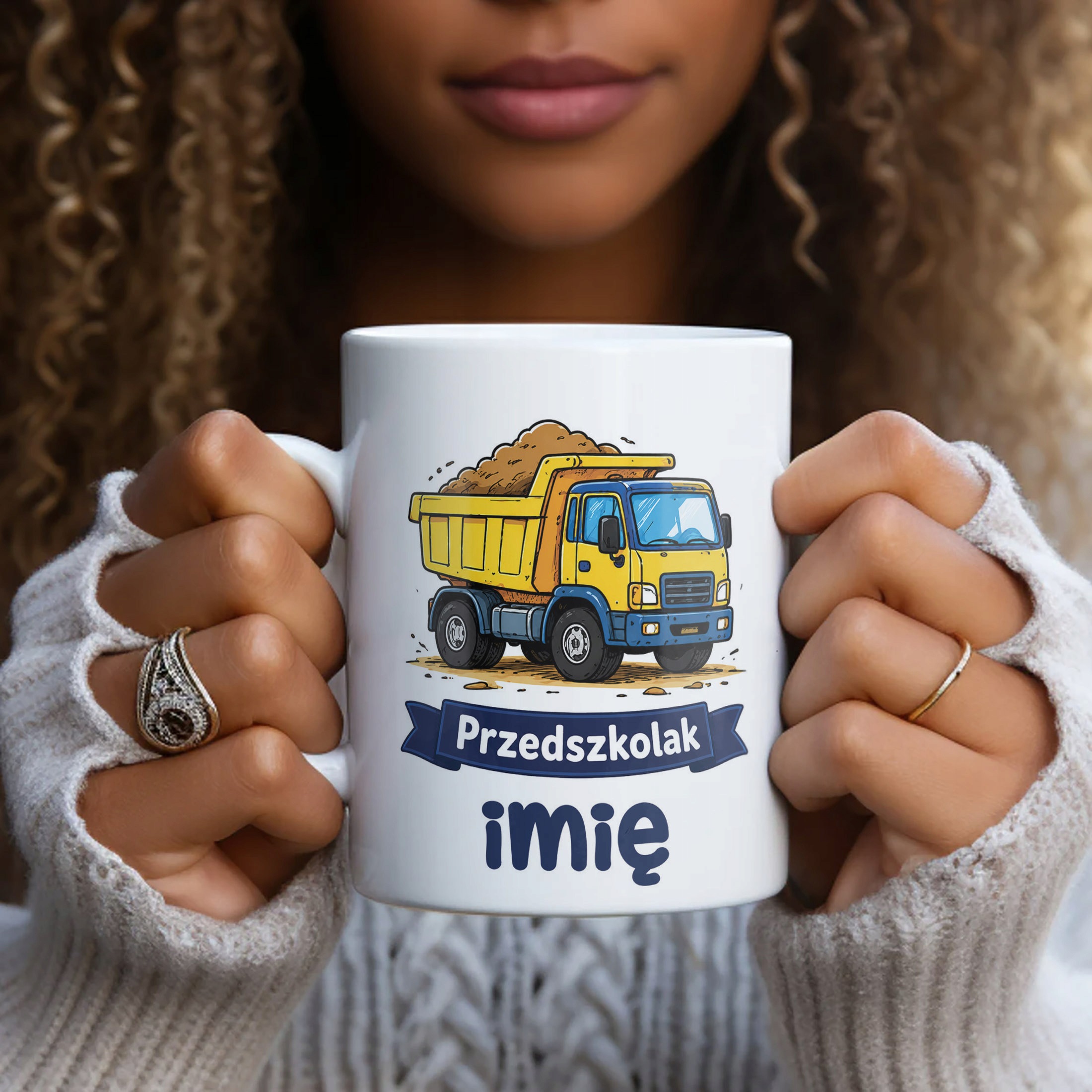 Biały Kubek z nadrukiem personalizowany Przedszkolak Szkoła Dla Dzieci