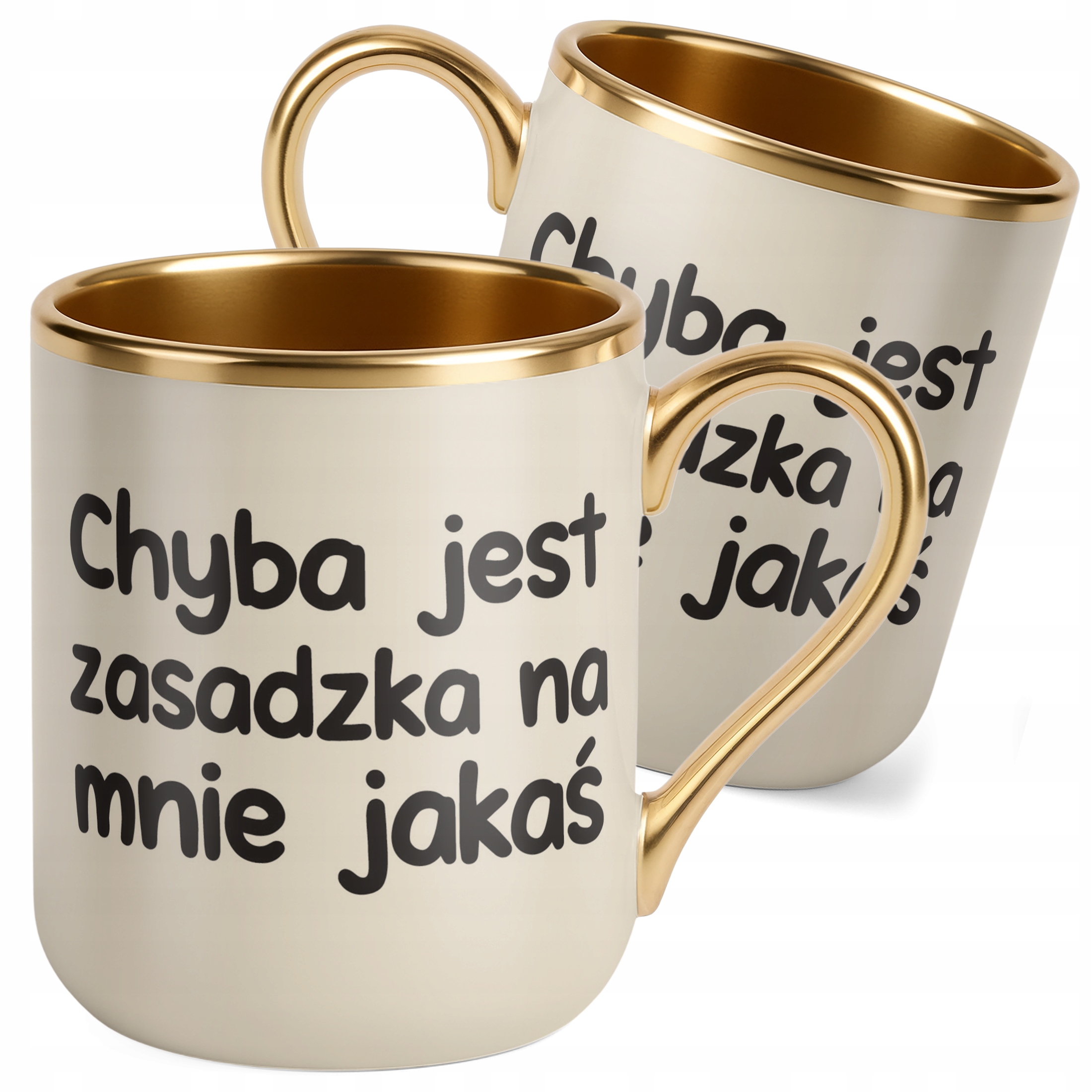 Kubek Premium Złoty Ecru Chyba Jest Zasadzka Na Mnie Jakaś Zabawny